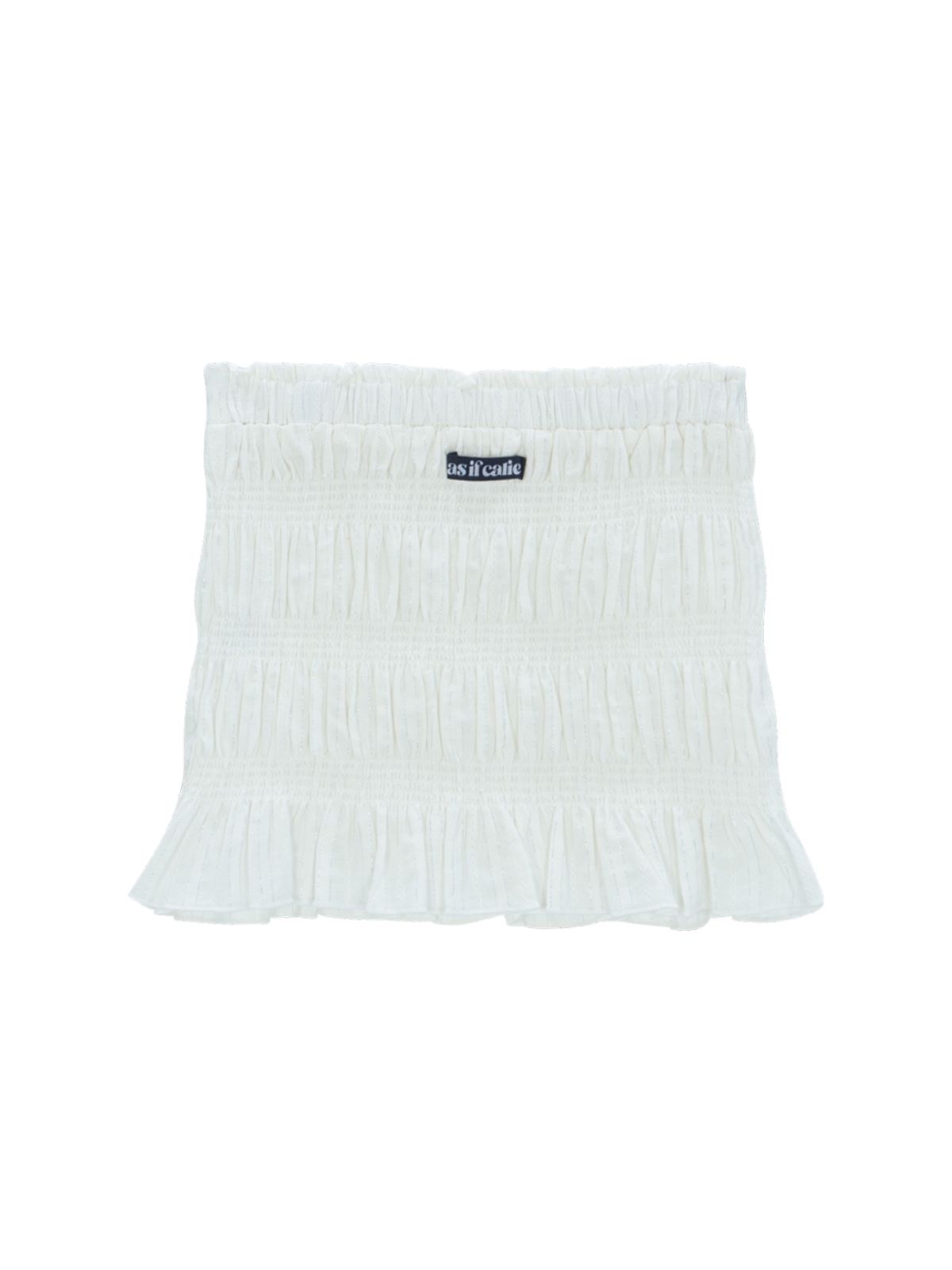 에즈이프 캘리(ASIF CALIE) FRILL SHIRRING TUBE TOP WHITE