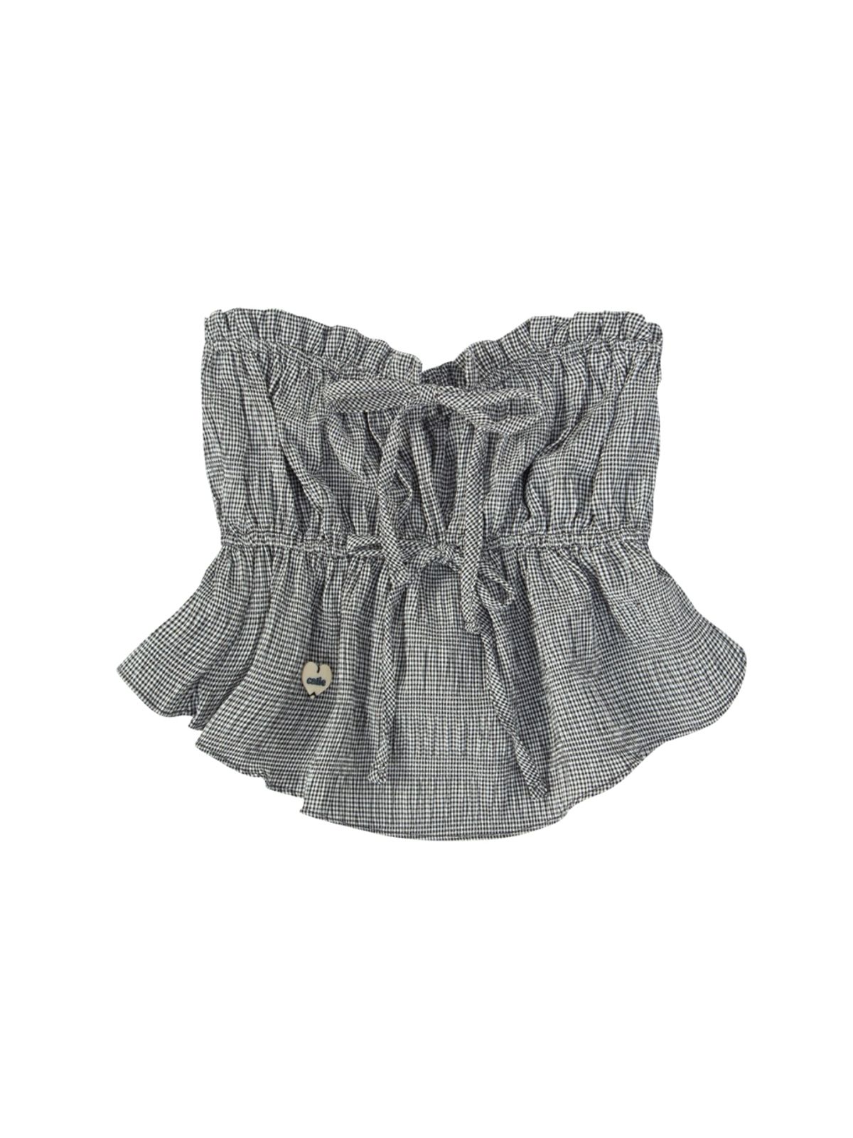 에즈이프 캘리(ASIF CALIE) GINGHAM CHECK SLEEVELESS BLOUSE BLACK