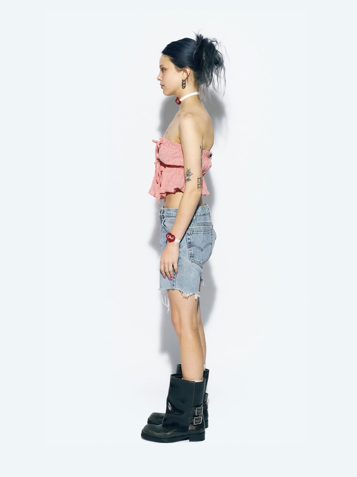 에즈이프 캘리(ASIF CALIE) GINGHAM CHECK SLEEVELESS BLOUSE RED