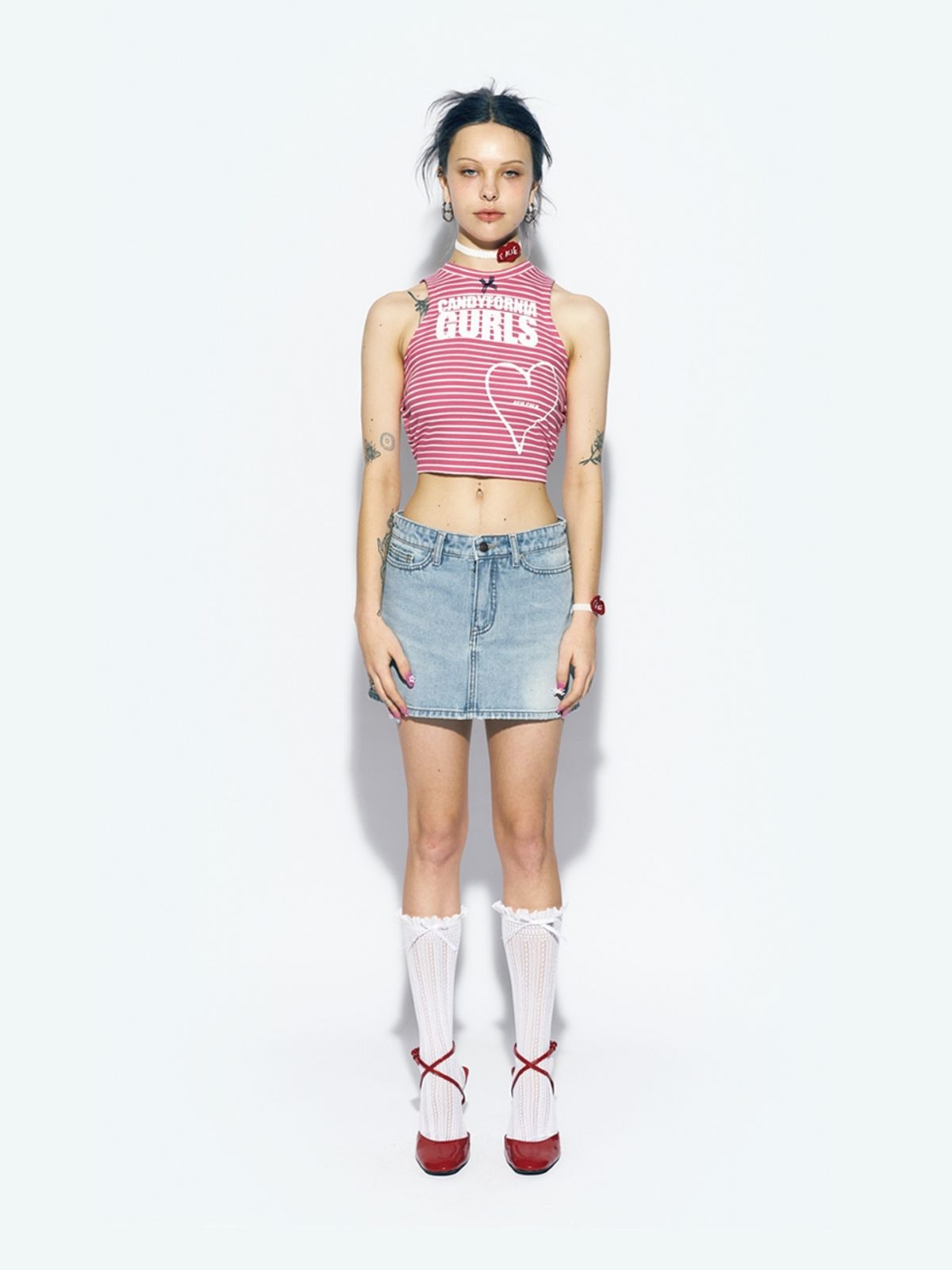 에즈이프 캘리(ASIF CALIE) BACKSTRING SLEEVELESS T-SHIRT PINK