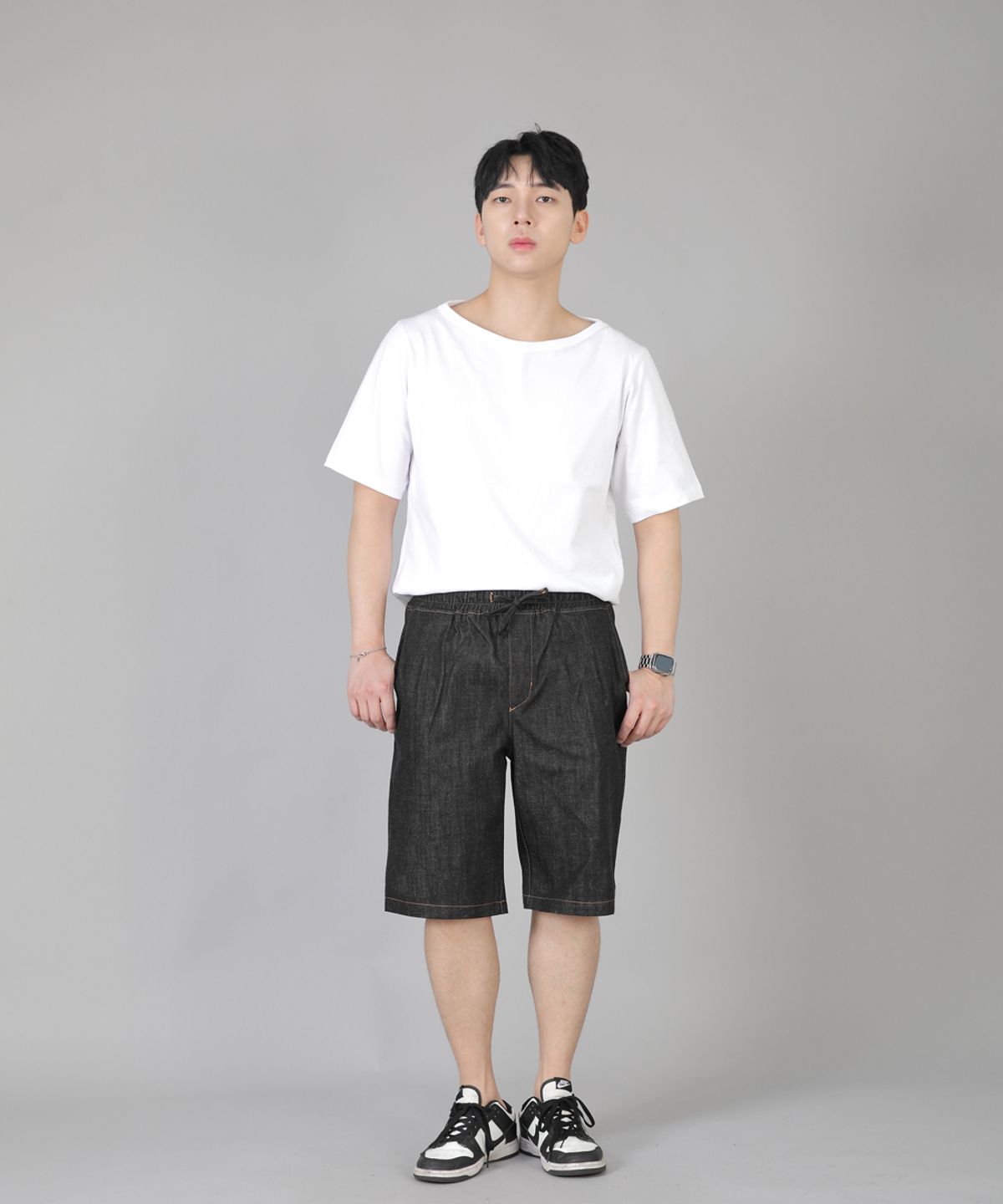 세인트크루(SAINTCREW) 핀턱쇼츠 EPS-350 블랙데님