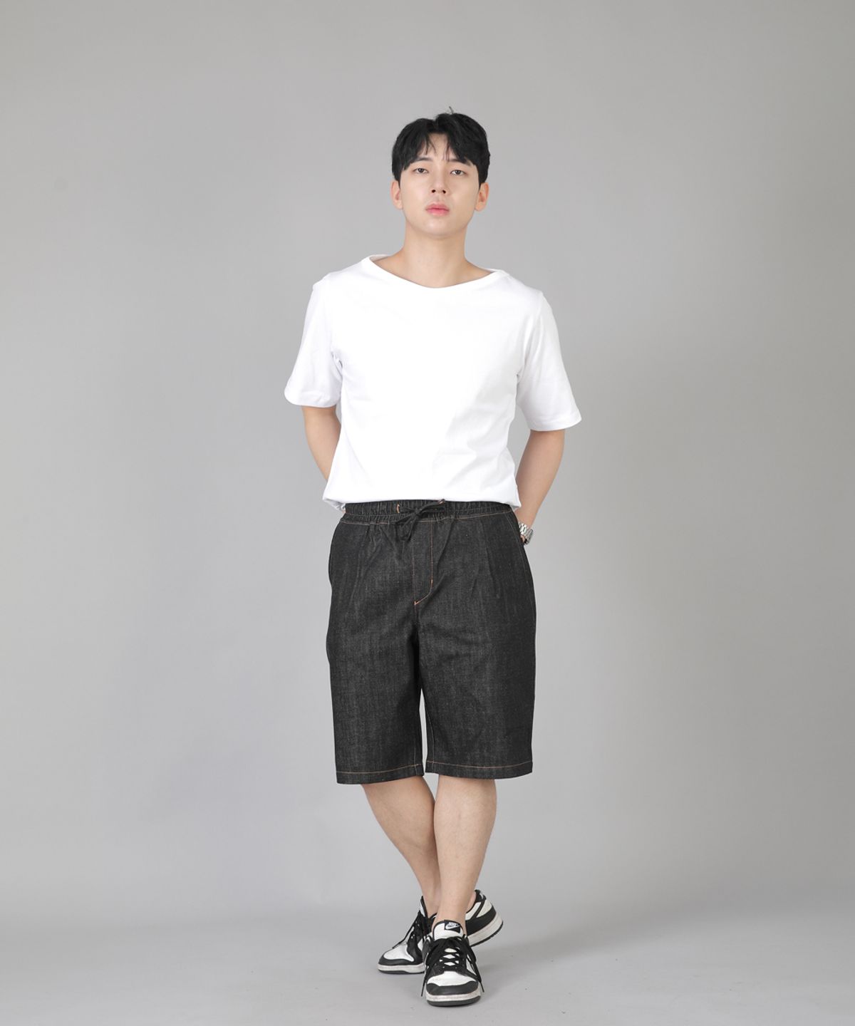 세인트크루(SAINTCREW) 핀턱쇼츠 EPS-350 블랙데님