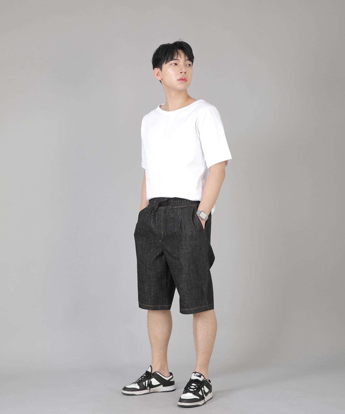 세인트크루(SAINTCREW) 핀턱쇼츠 EPS-350 블랙데님