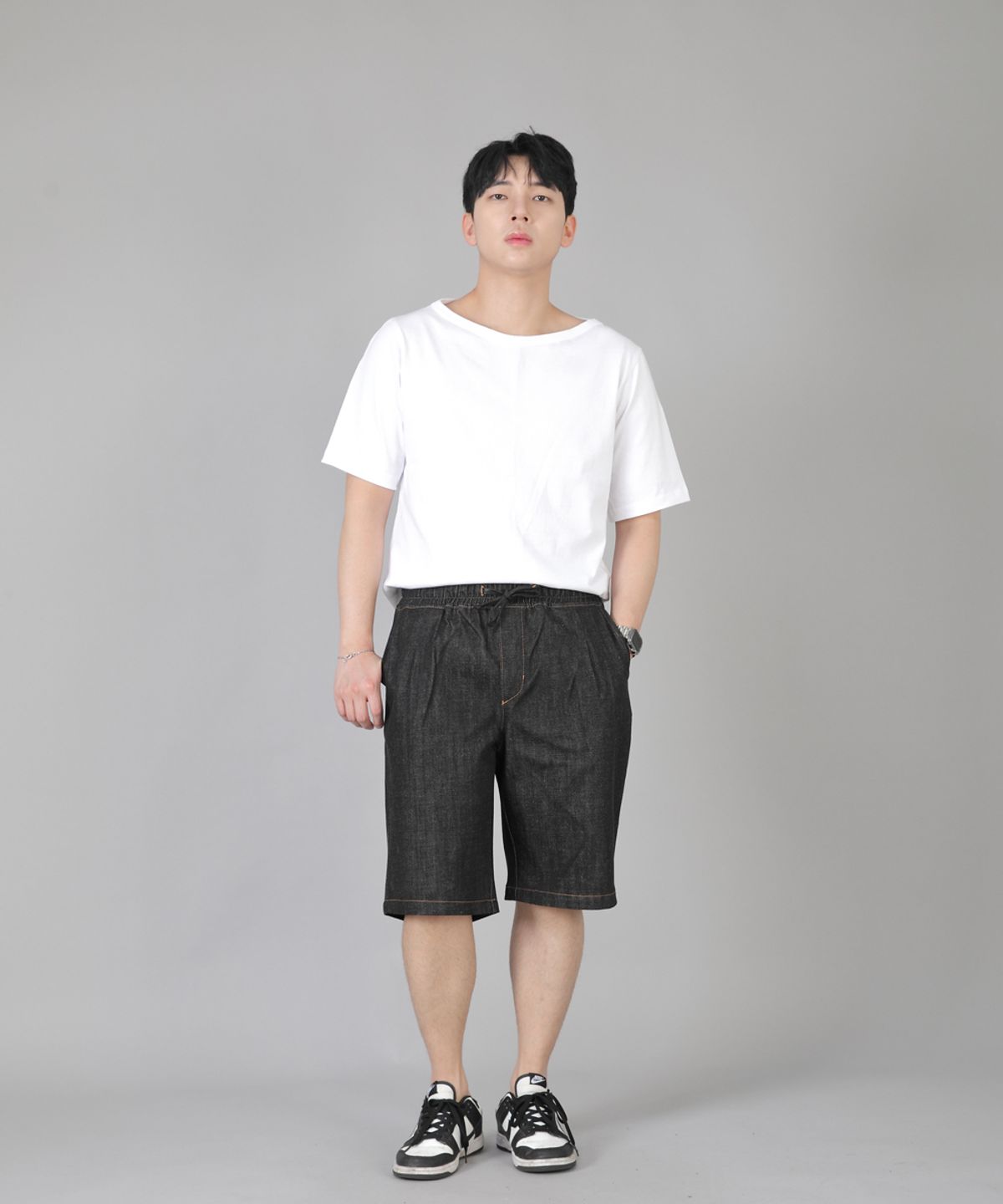 세인트크루(SAINTCREW) 핀턱쇼츠 EPS-350 블랙데님