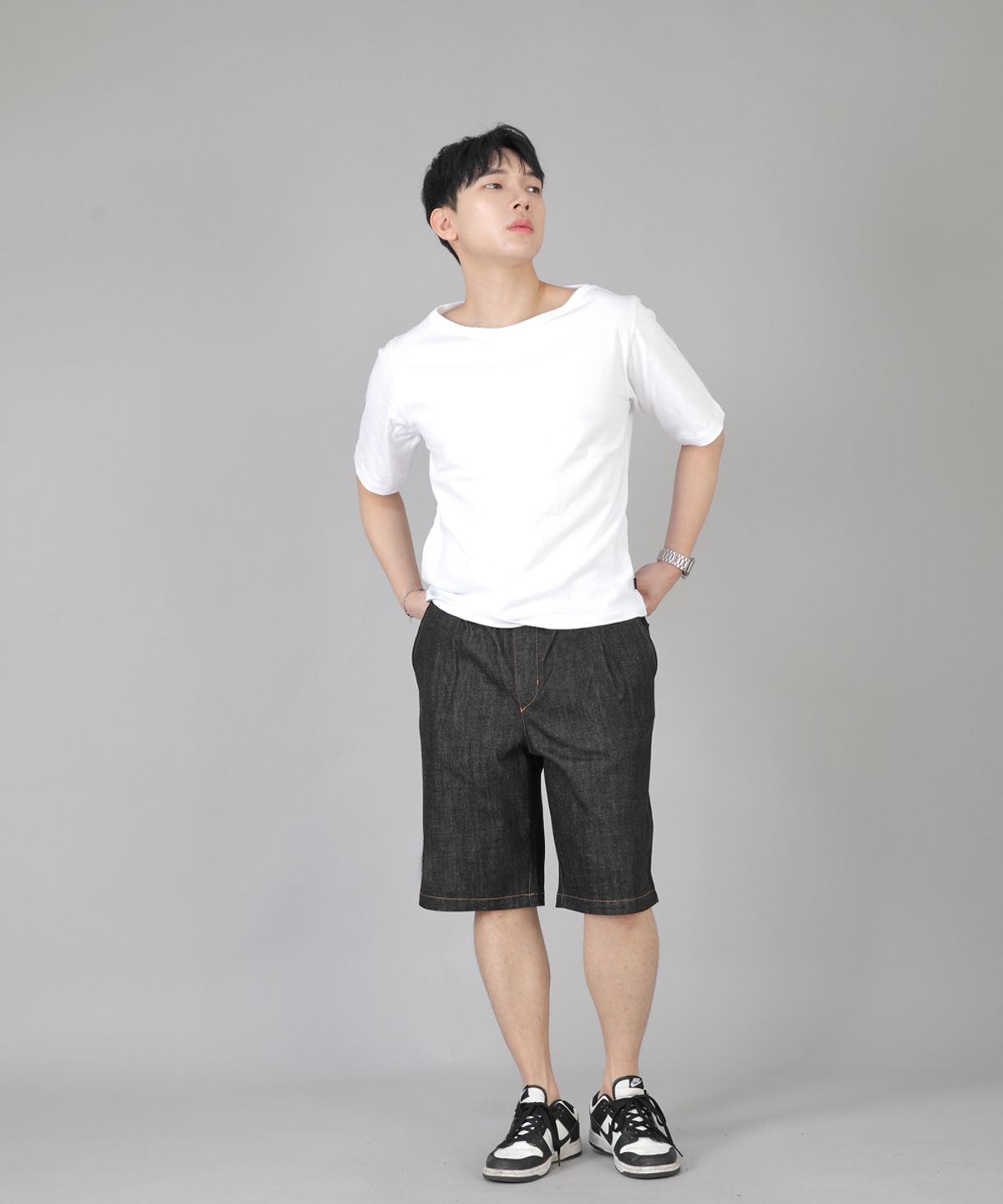 세인트크루(SAINTCREW) 핀턱쇼츠 EPS-350 블랙데님