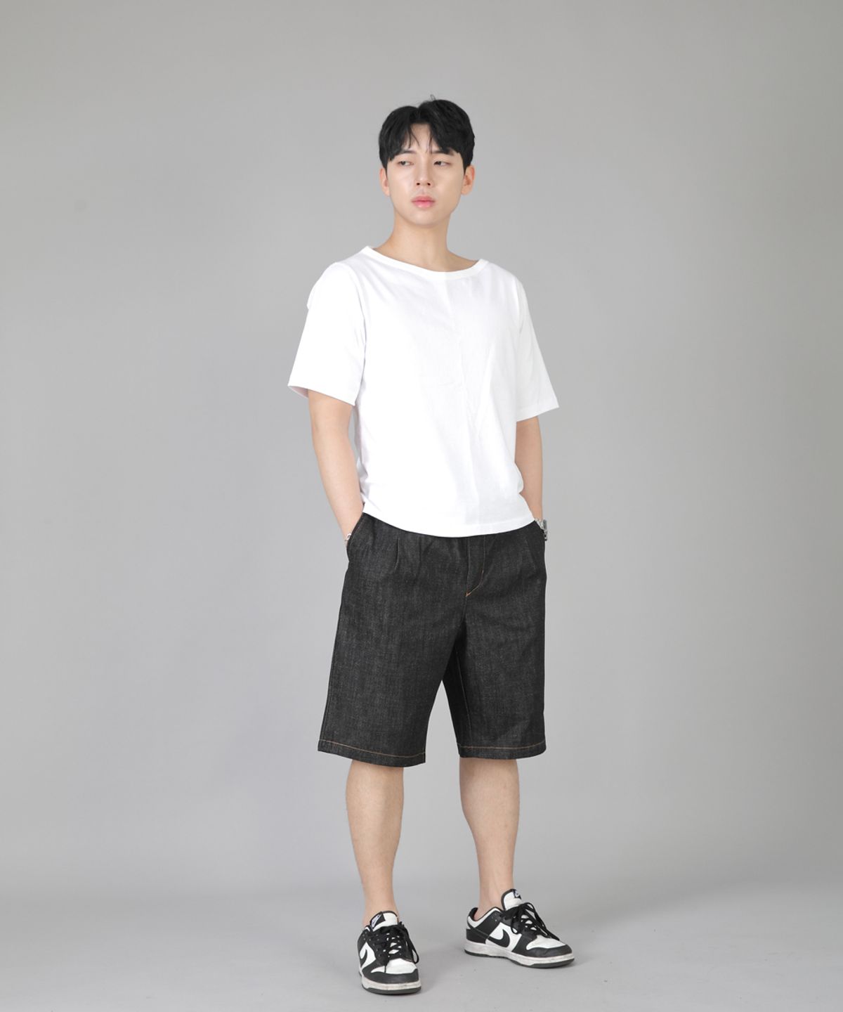 세인트크루(SAINTCREW) 핀턱쇼츠 EPS-350 블랙데님
