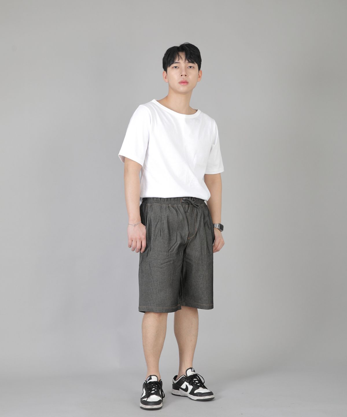 세인트크루(SAINTCREW) 핀턱쇼츠 EPS-350 그레이블랙 데님