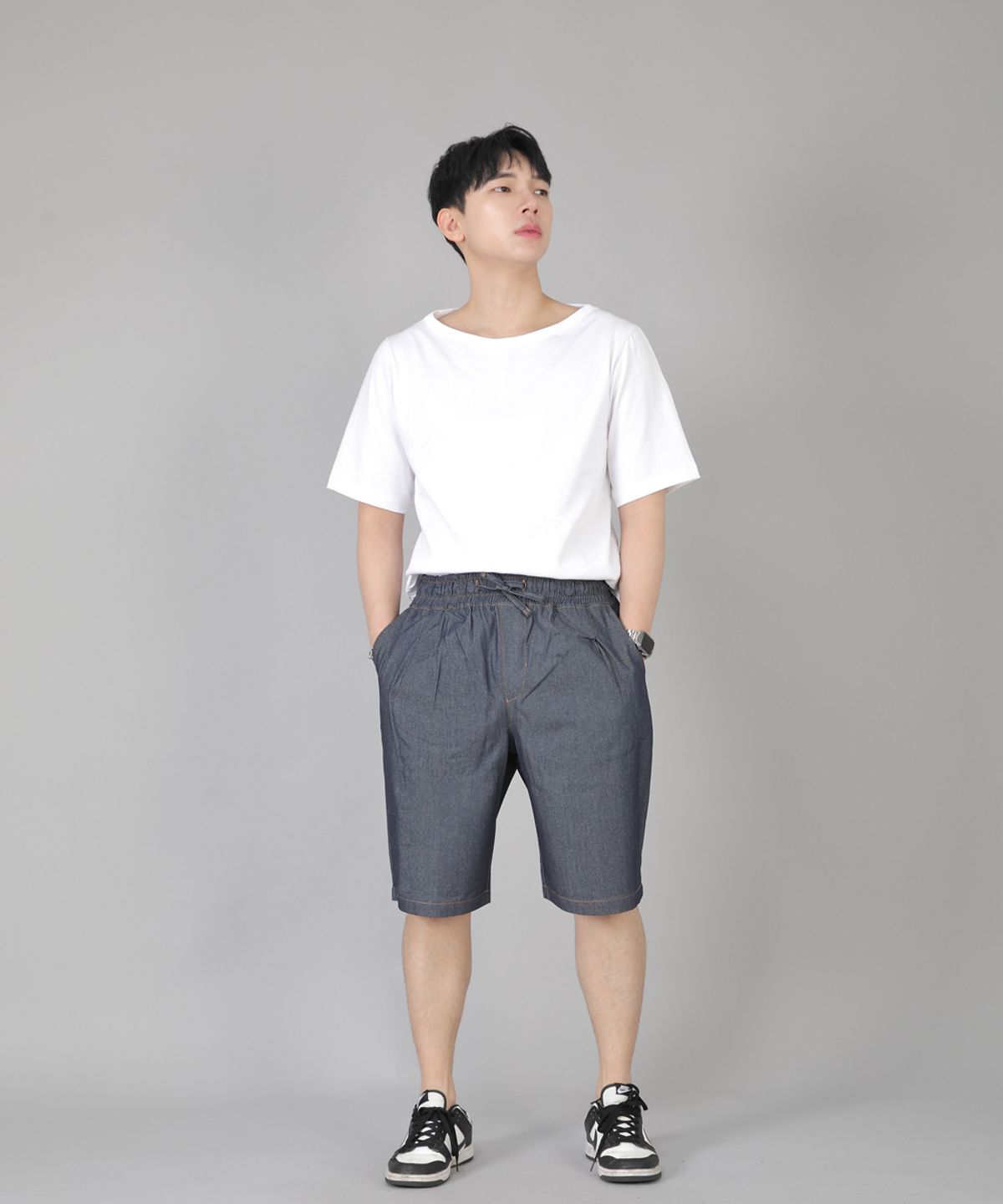 세인트크루(SAINTCREW) 핀턱쇼츠 EPS-350 라이트인디고 데님