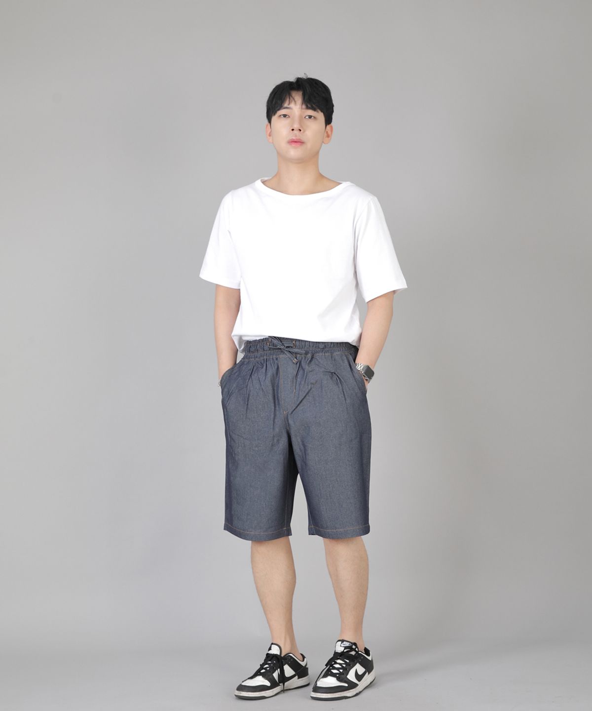 세인트크루(SAINTCREW) 핀턱쇼츠 EPS-350 라이트인디고 데님