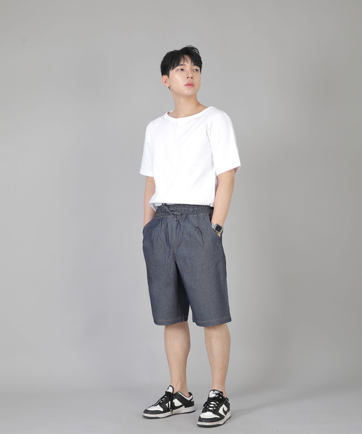 세인트크루(SAINTCREW) 핀턱쇼츠 EPS-350 라이트인디고 데님