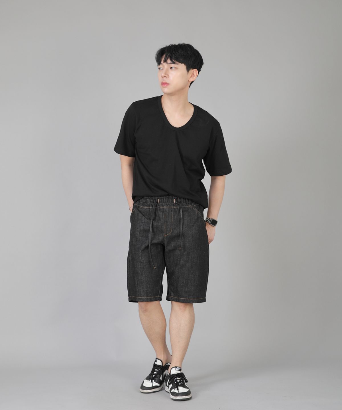 세인트크루(SAINTCREW) 레귤러쇼츠 ERES-351 블랙데님