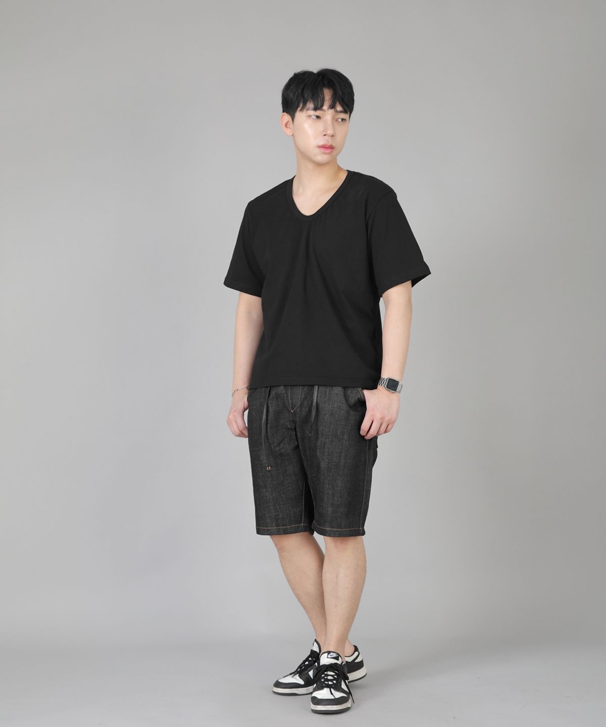 세인트크루(SAINTCREW) 레귤러쇼츠 ERES-351 블랙데님