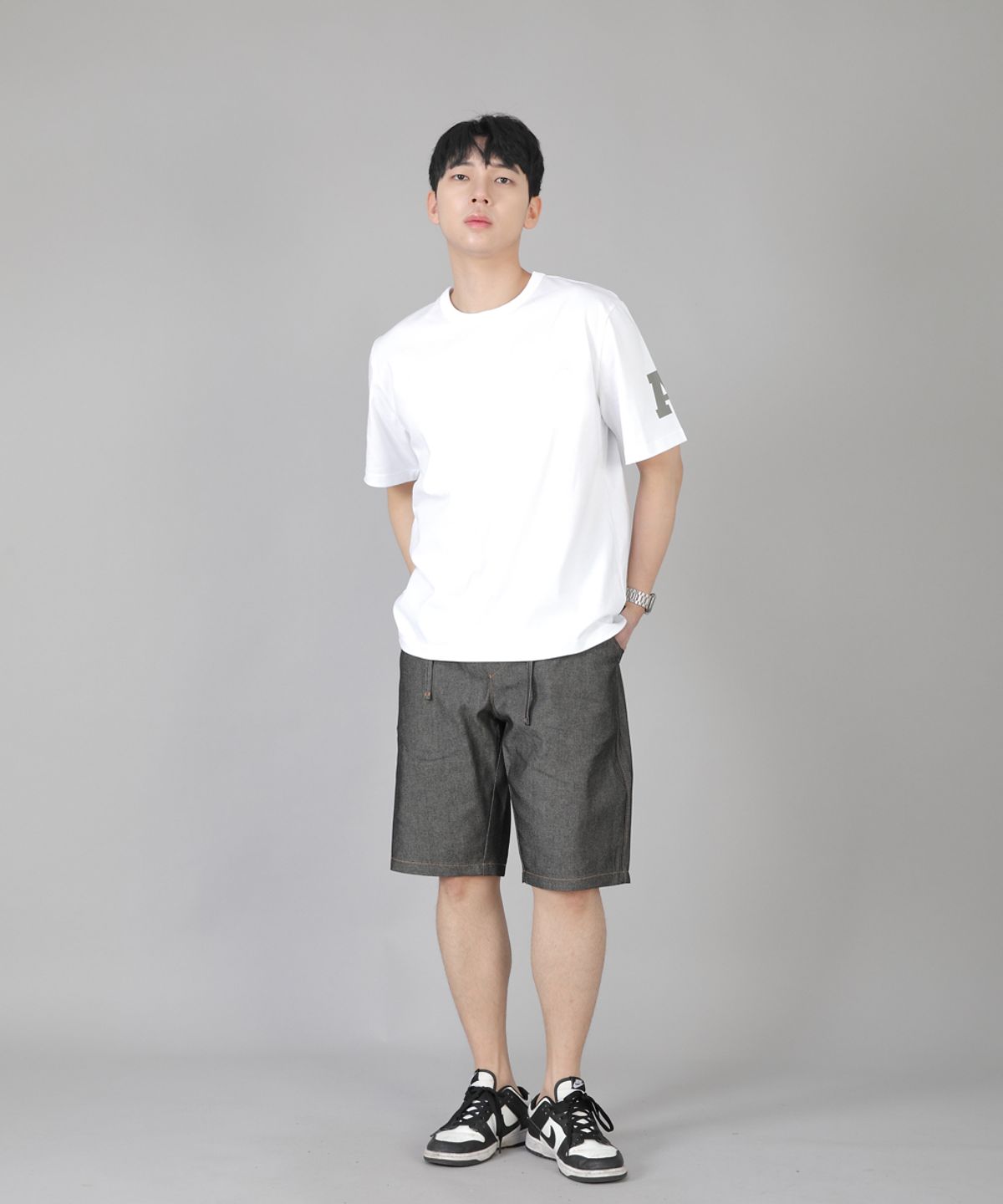 세인트크루(SAINTCREW) 레귤러쇼츠 ERES-351 그레이블랙 데님