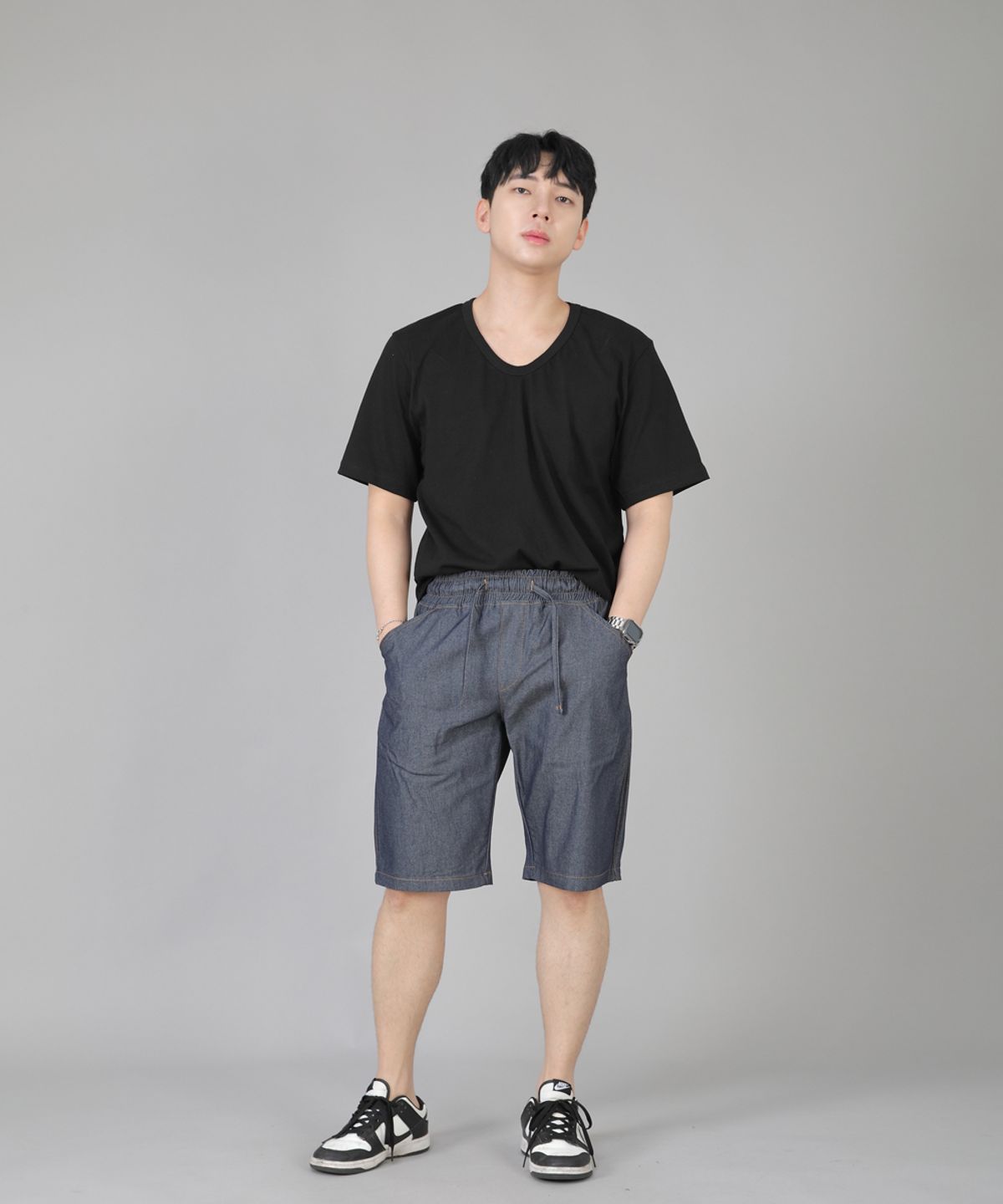 세인트크루(SAINTCREW) 레귤러쇼츠 ERES-351 라이트인디고 데님