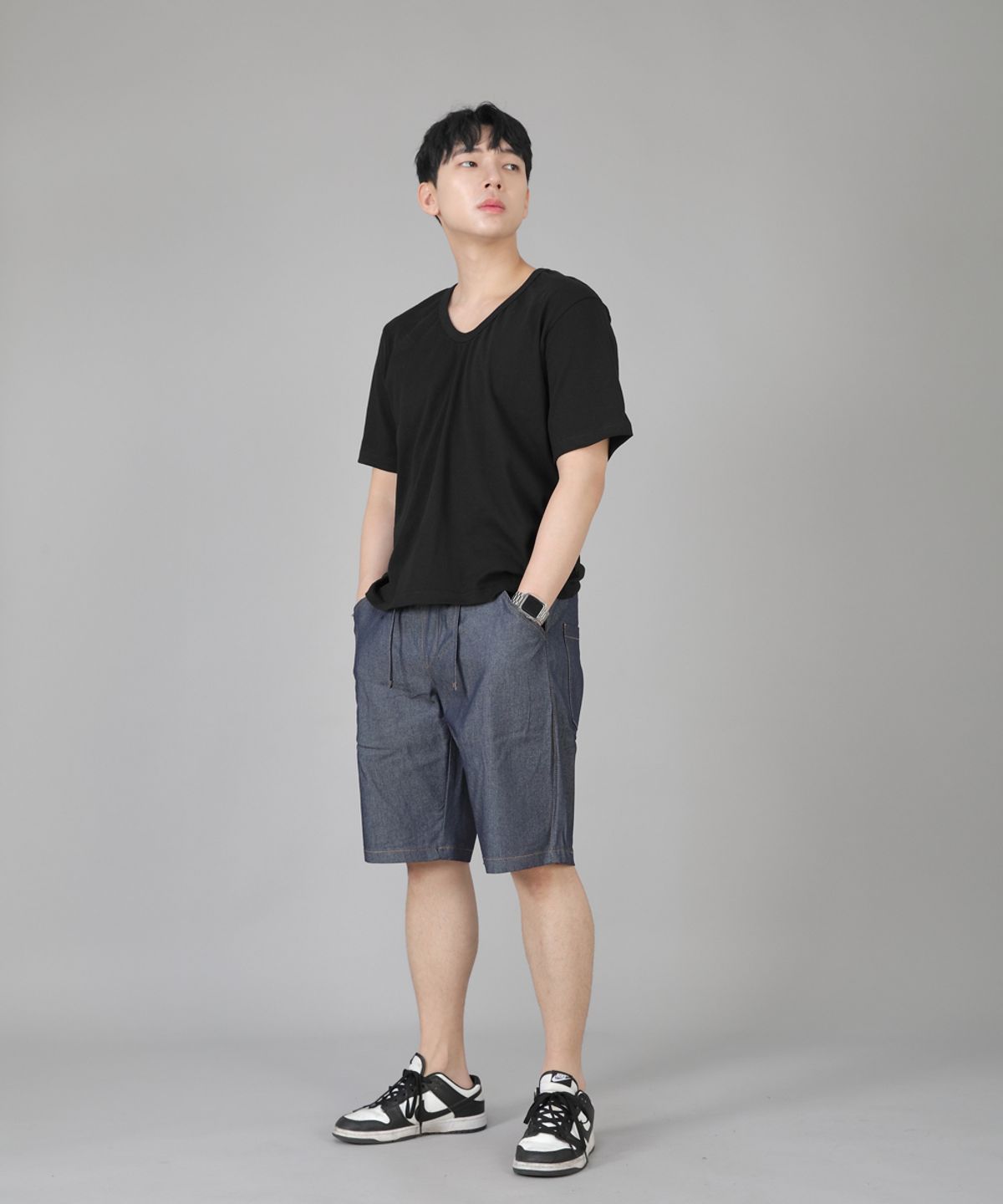 세인트크루(SAINTCREW) 레귤러쇼츠 ERES-351 라이트인디고 데님