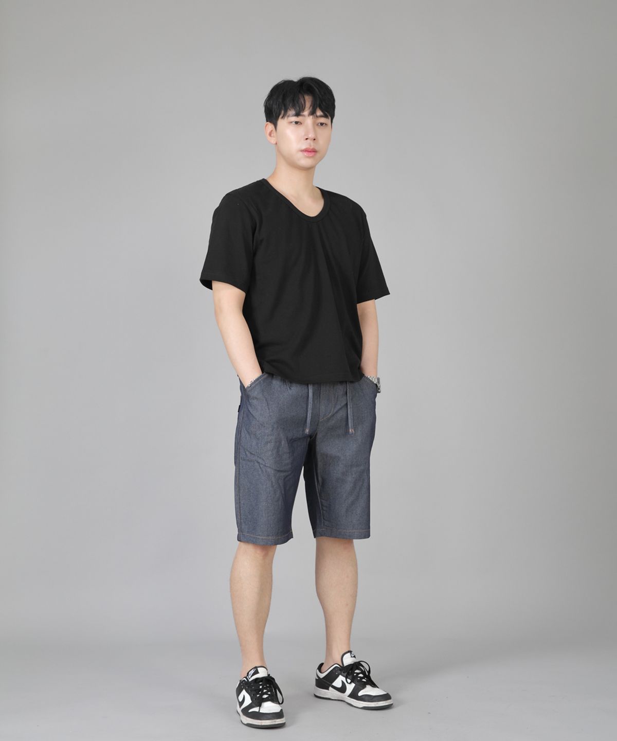 세인트크루(SAINTCREW) 레귤러쇼츠 ERES-351 라이트인디고 데님