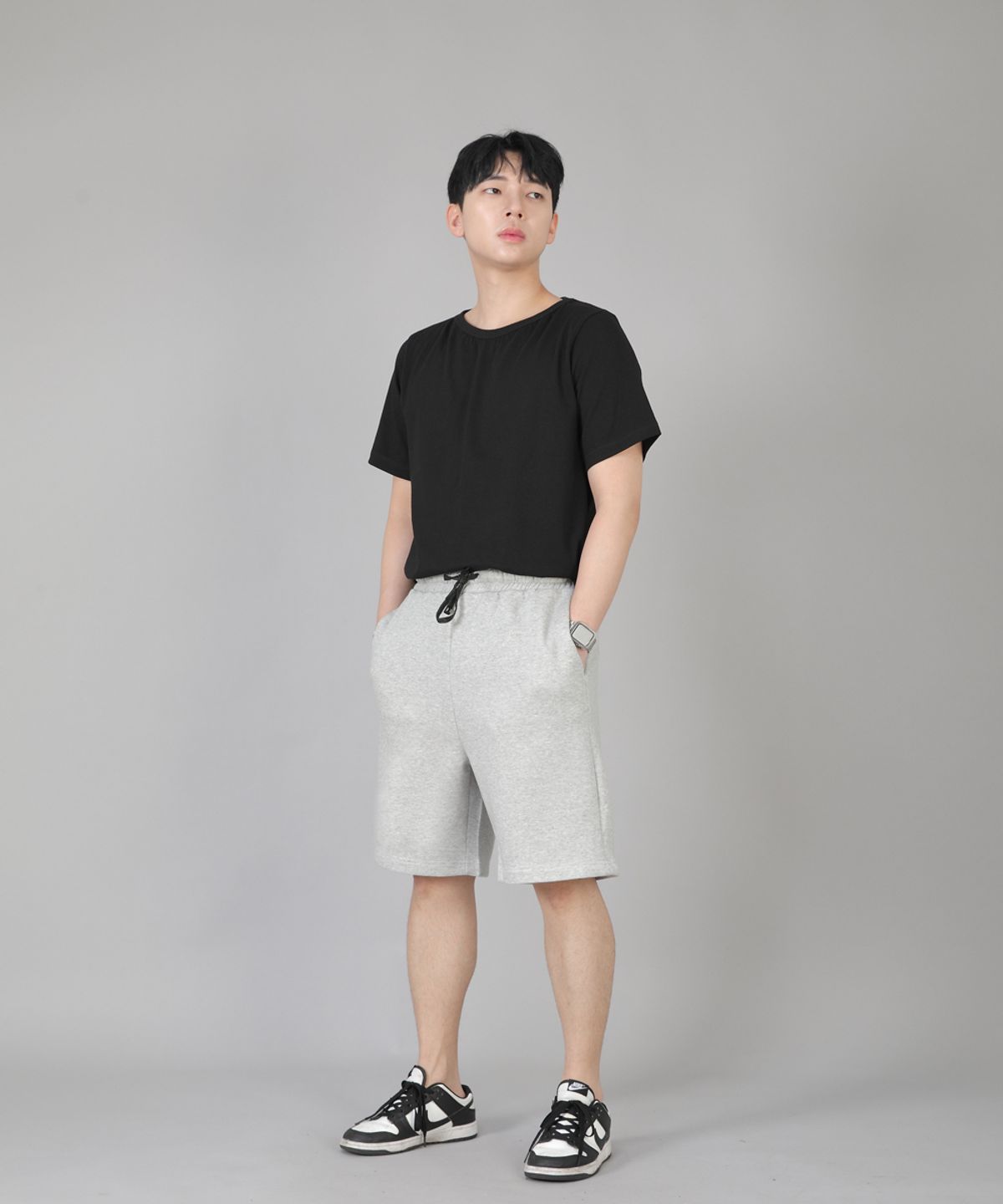 세인트크루(SAINTCREW) 무지 스웨트쇼츠 ESS-352 그레이