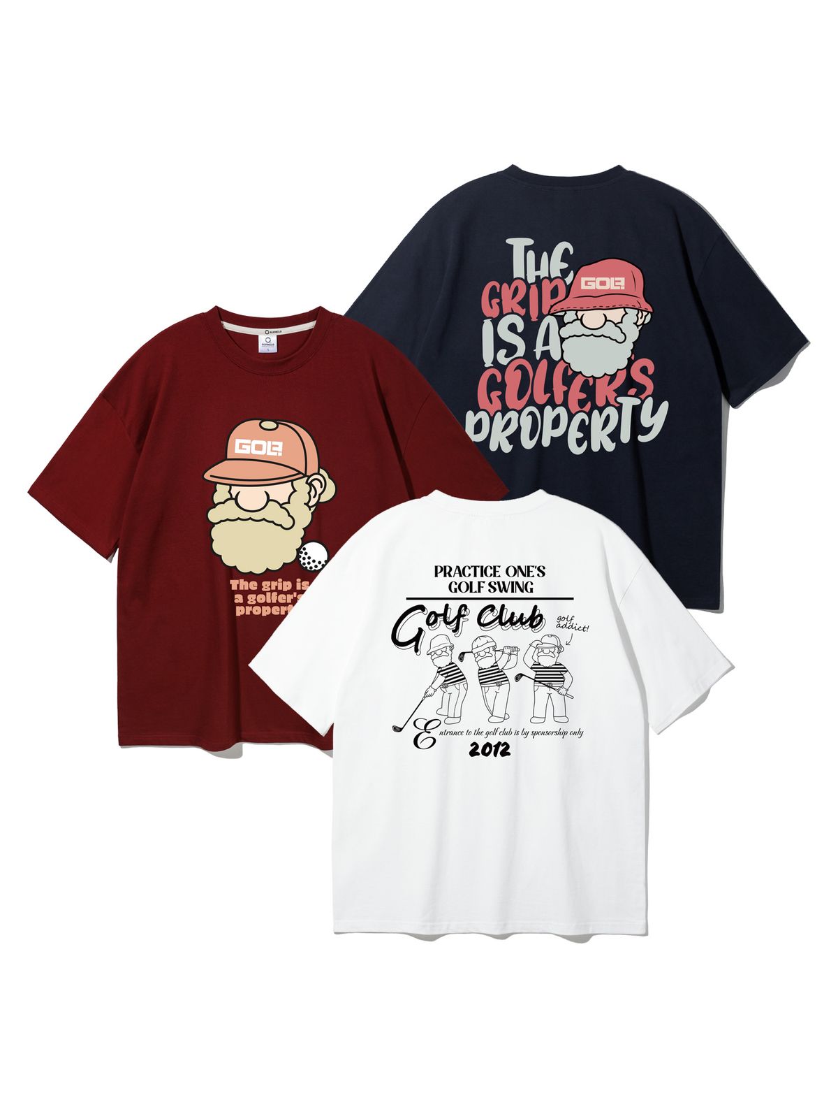 앨빈클로(ALVINCLO) [SET]  마틴 골프 오버핏 반팔티 3종