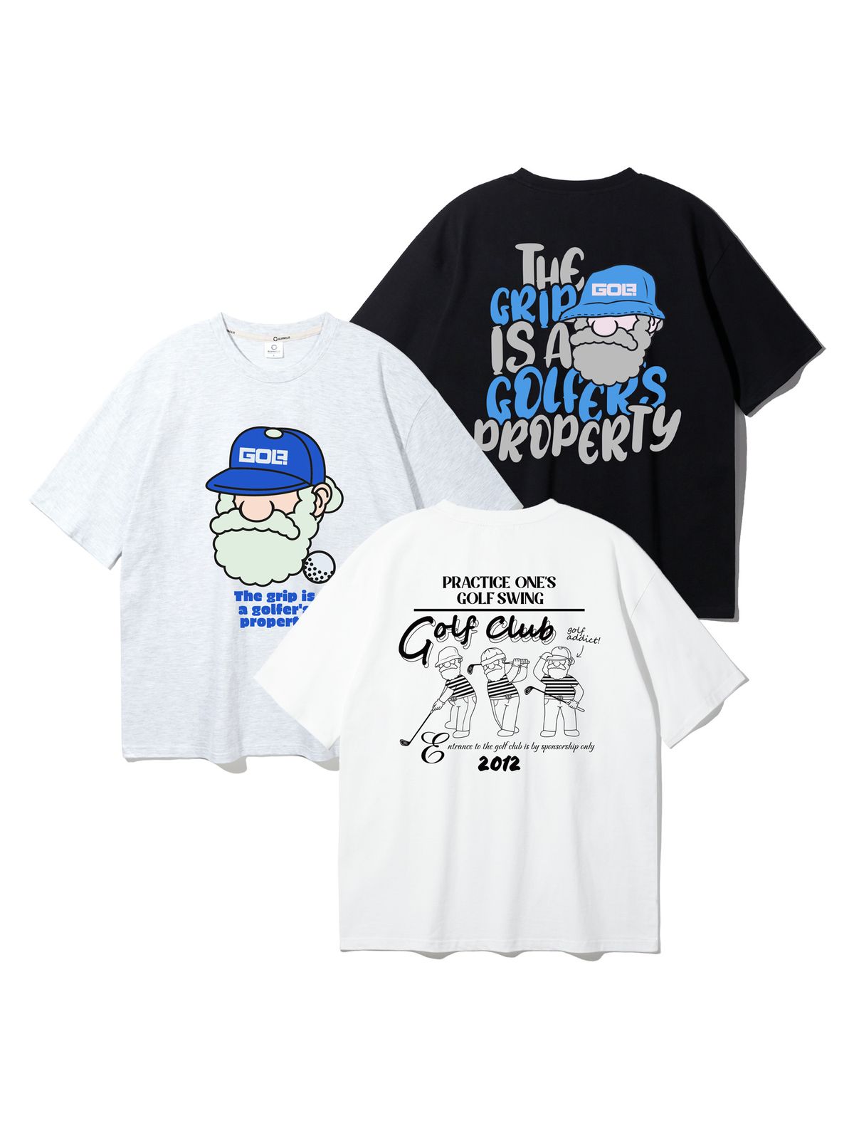 앨빈클로(ALVINCLO) [SET]  마틴 골프 오버핏 반팔티 3종