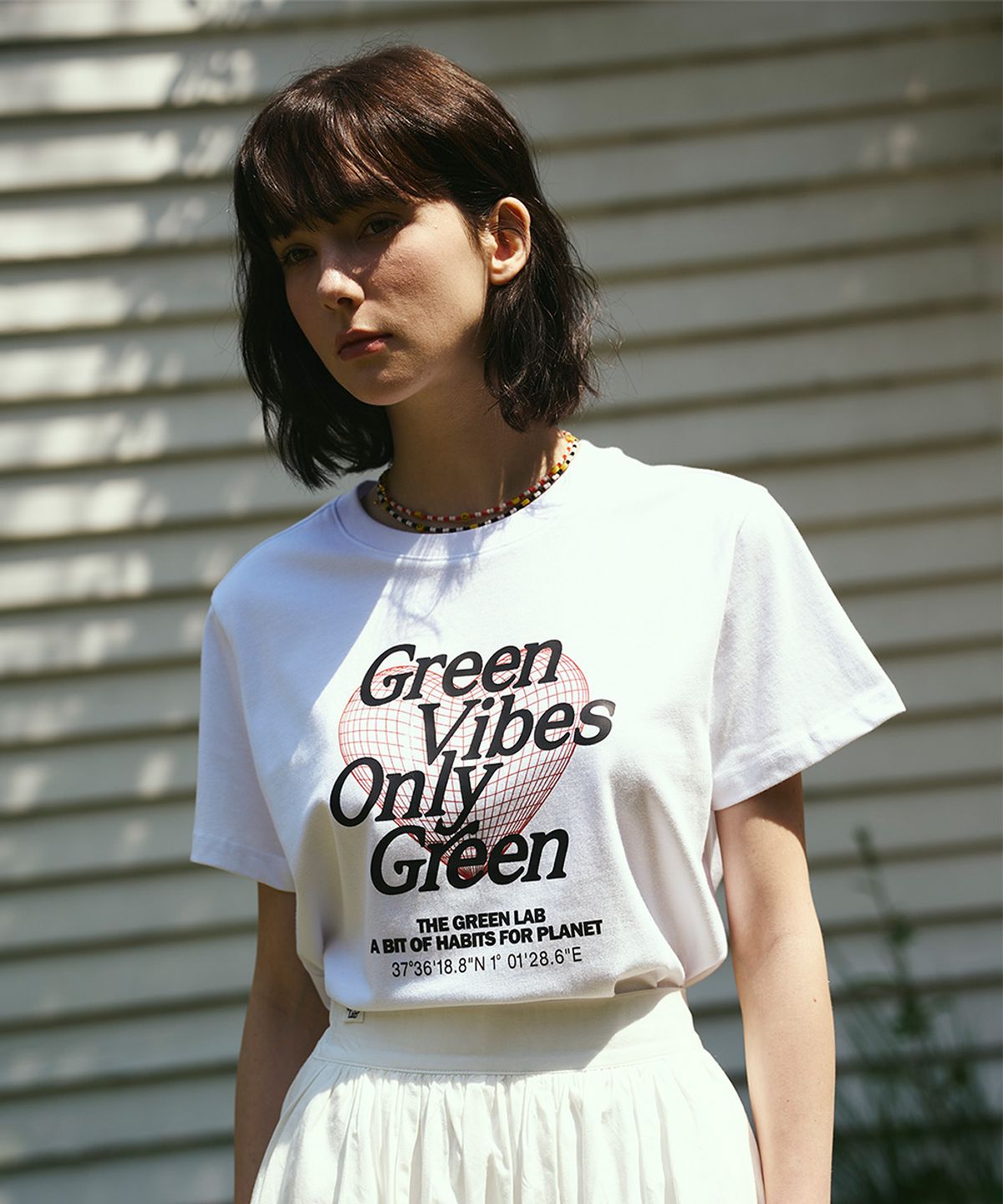 더그린랩(THE GREEN LAB) 하트플래닛 2 그래픽반팔티셔츠 [화이트]