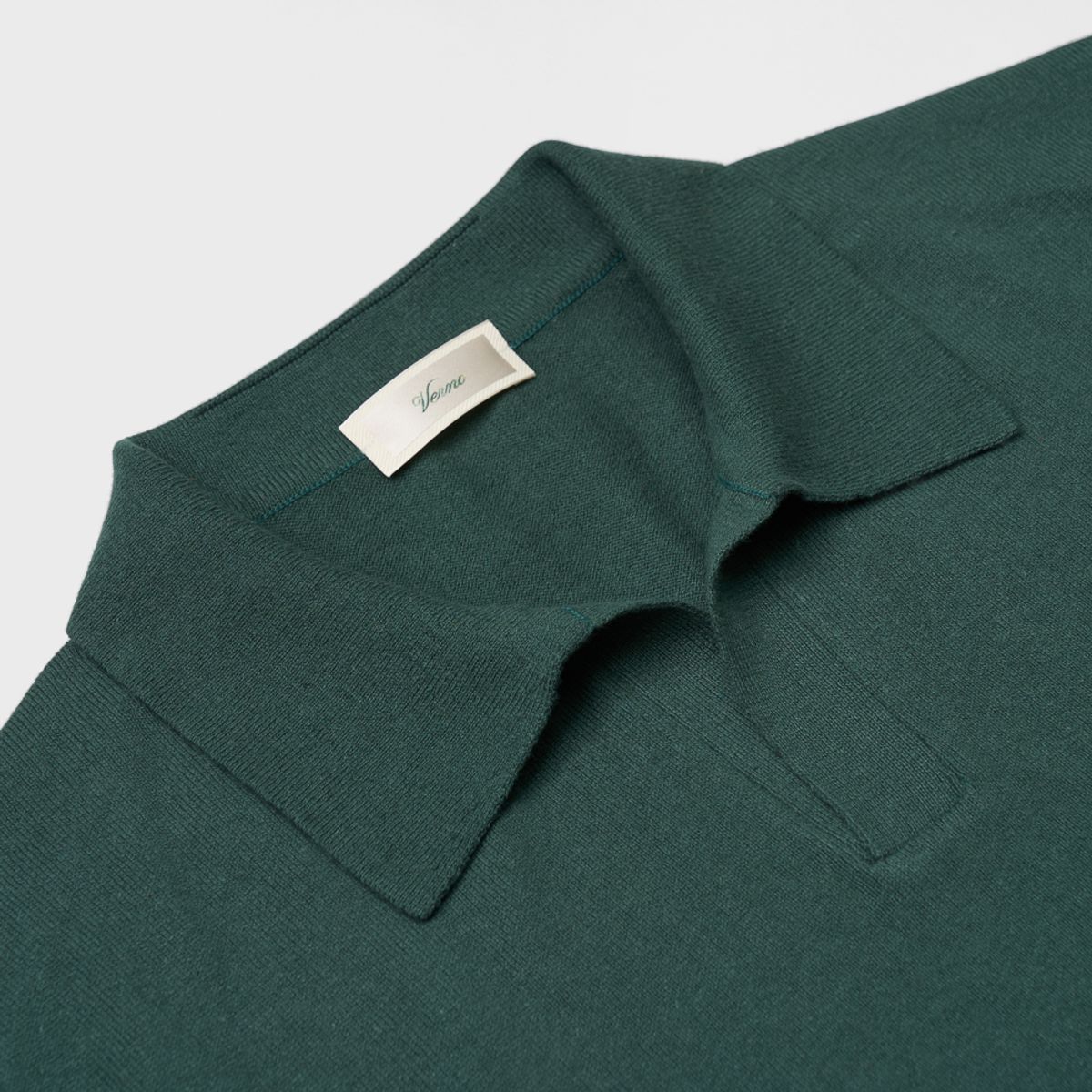 베르노(VERNO) 24SS Essential open collar knit Green