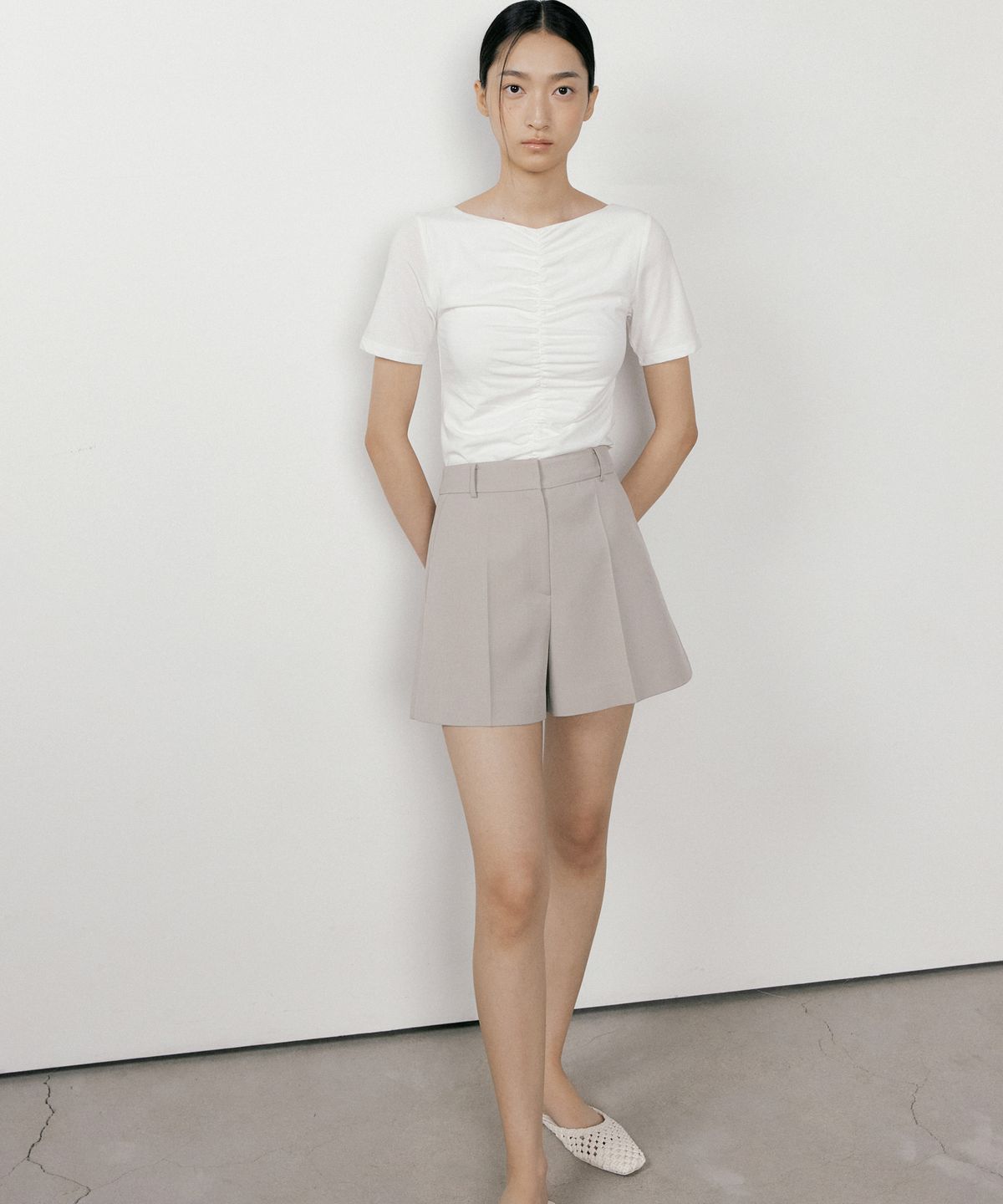오떼뜨(OCTETTE) REVERSIBLE SHIRRING T_3COLOR