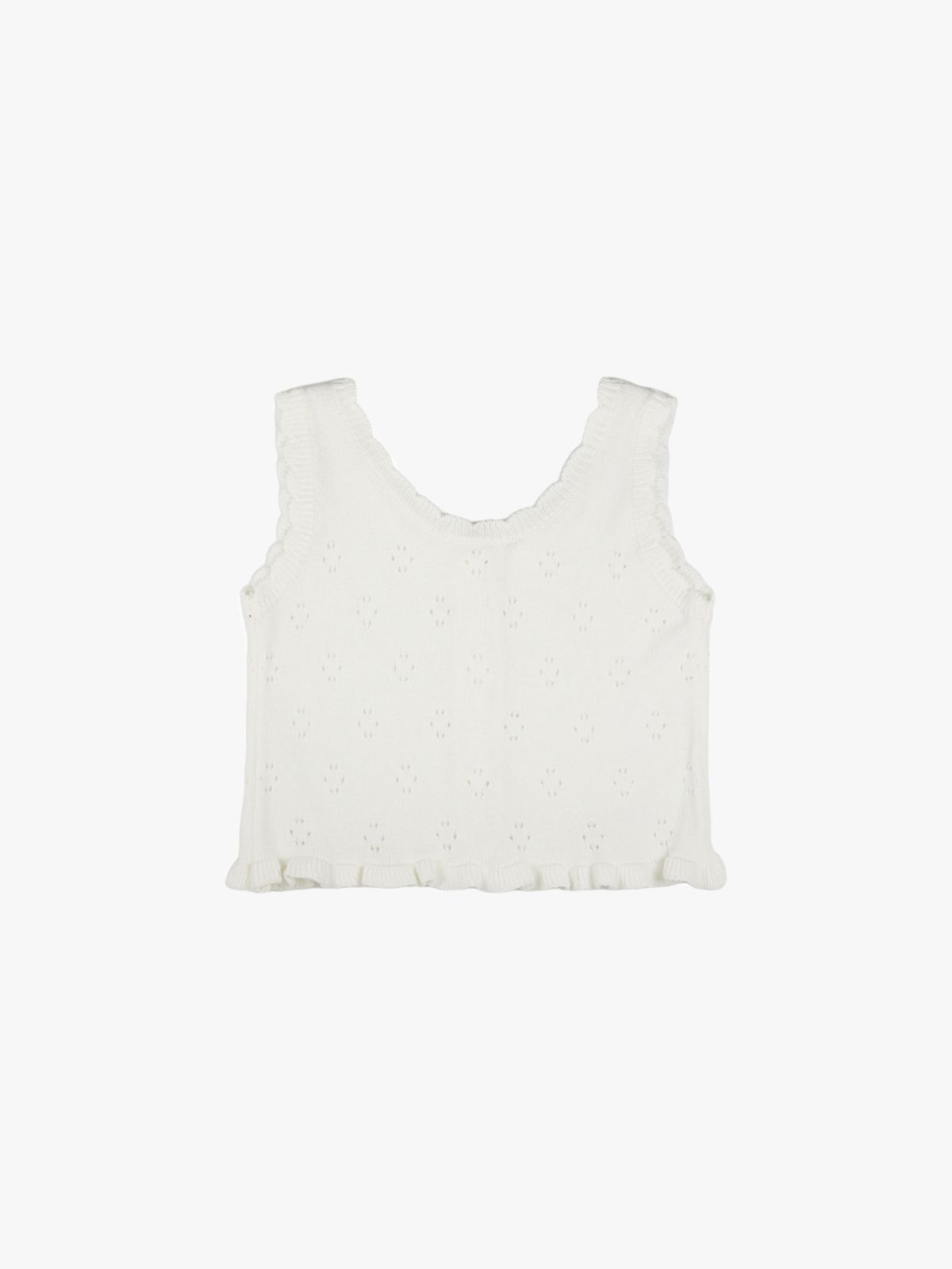 핑크파인애플(PINK PINEAPPLE) FRILL PUNCHING KNIT VEST_IVORY