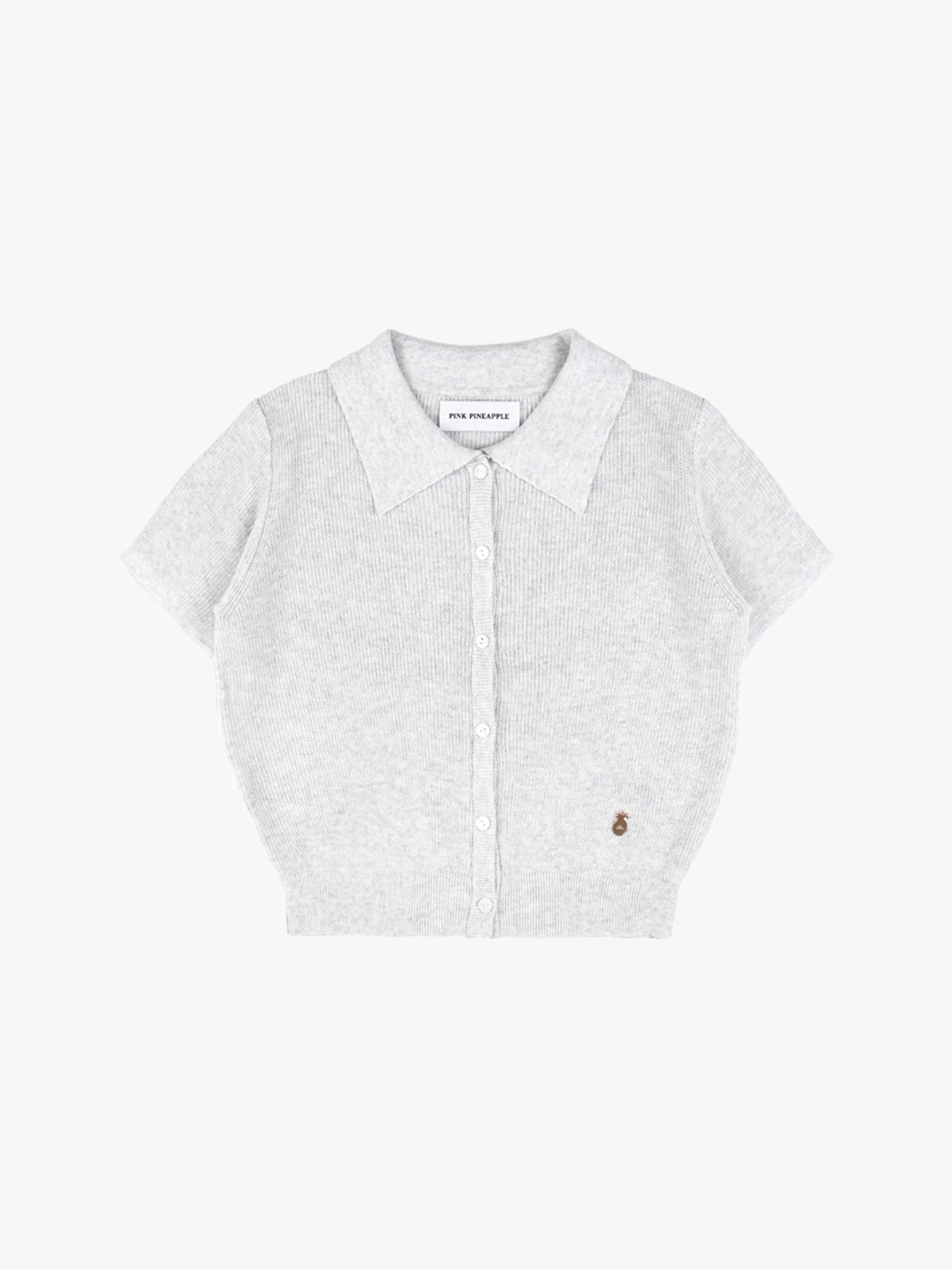 핑크파인애플(PINK PINEAPPLE) TIDY COLLAR KNIT CARDIGAN_GREY