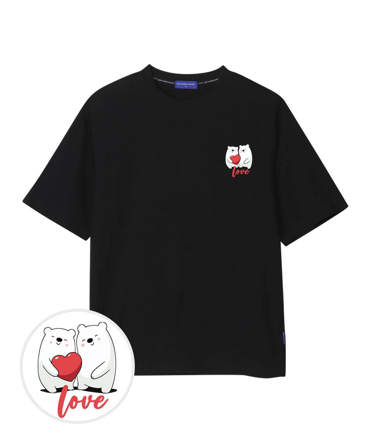 원헌드레드퍼센트(OHP) OHPxHARMONIA4 행복하자 세미오버 반팔티P