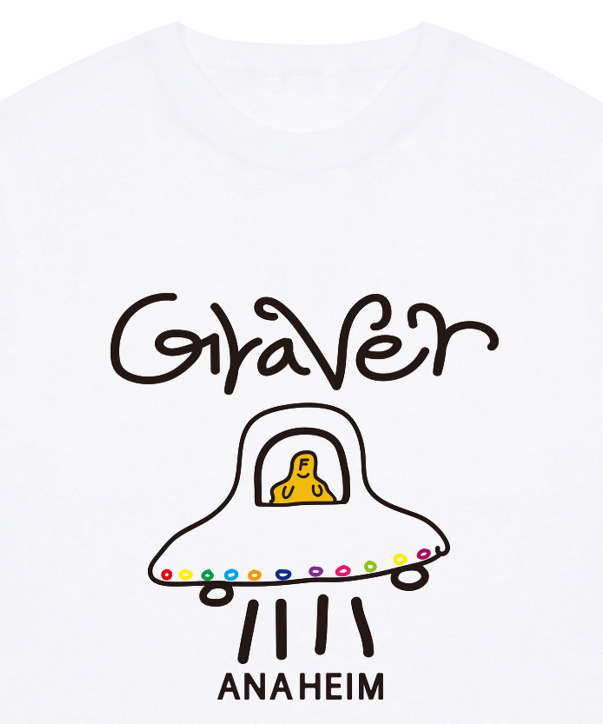 그레이버(GRAVER) [UNISEX]UFO 스마일 반팔티_화이트