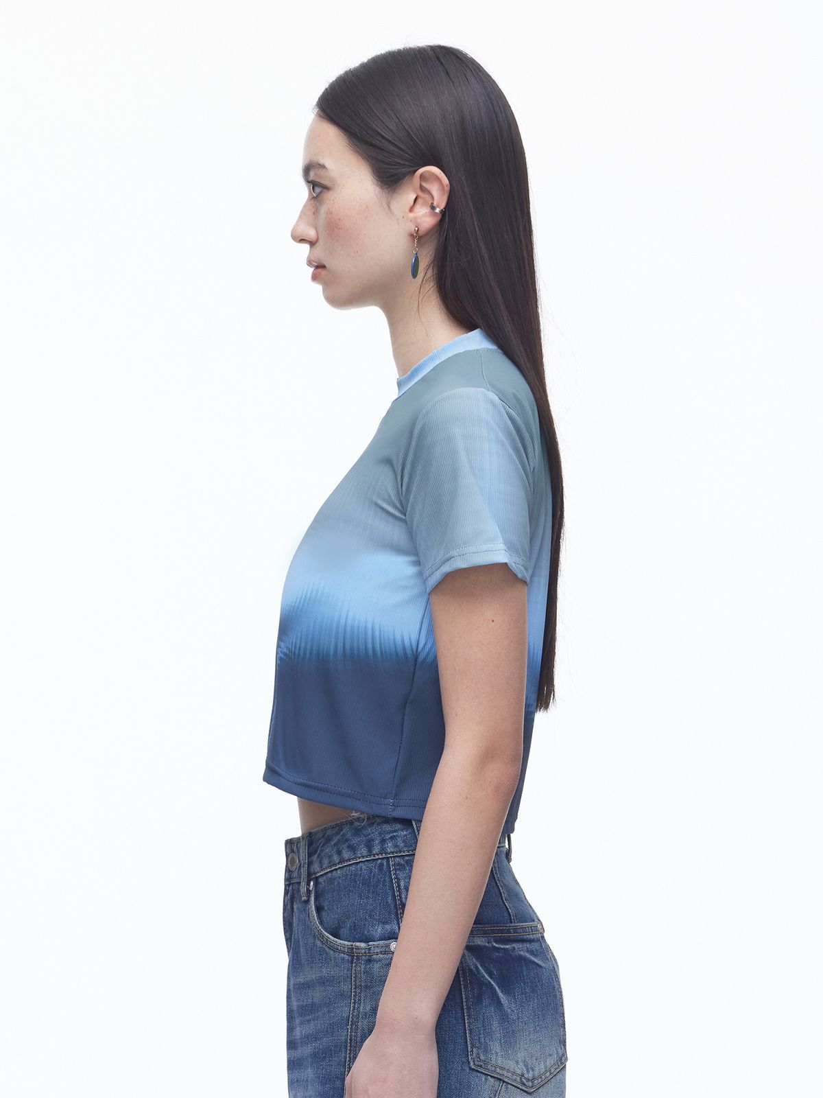 딜레탕티즘(DILETTANTISME) 붑 일루션 크롭 티셔츠 (GR)