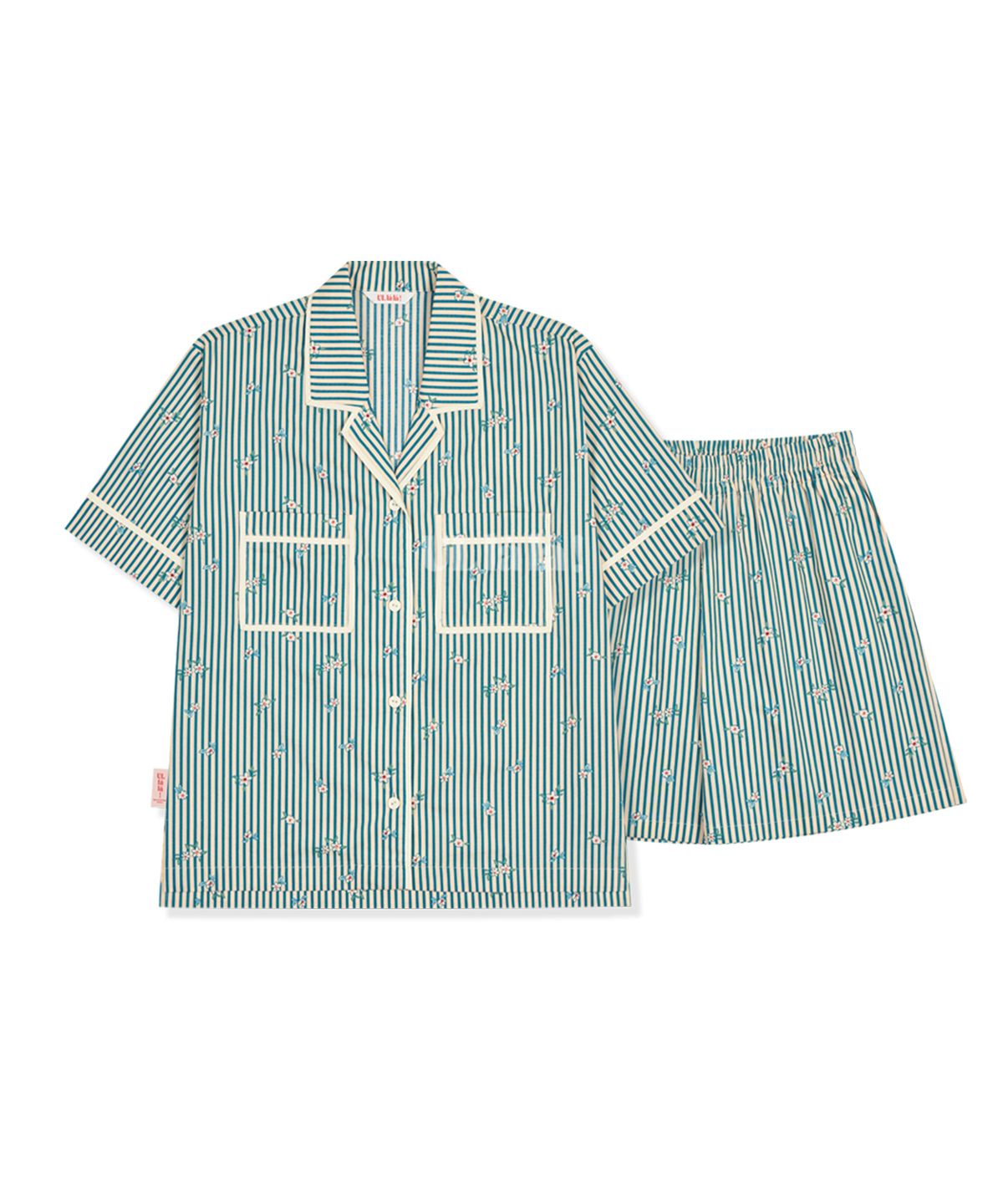 울랄라파자마(ULLALA PAJAMAS) 미코 반팔 여성페어 크림 (40수)