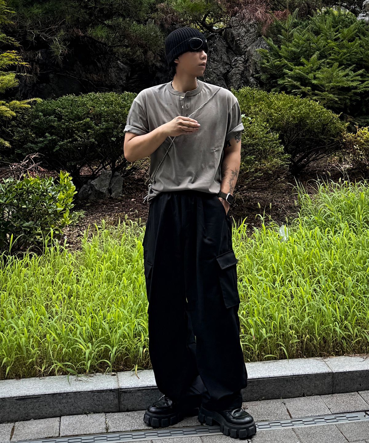 유앤엘씨(UNLC) Cotton Henley Neck Half Sleeve 5color