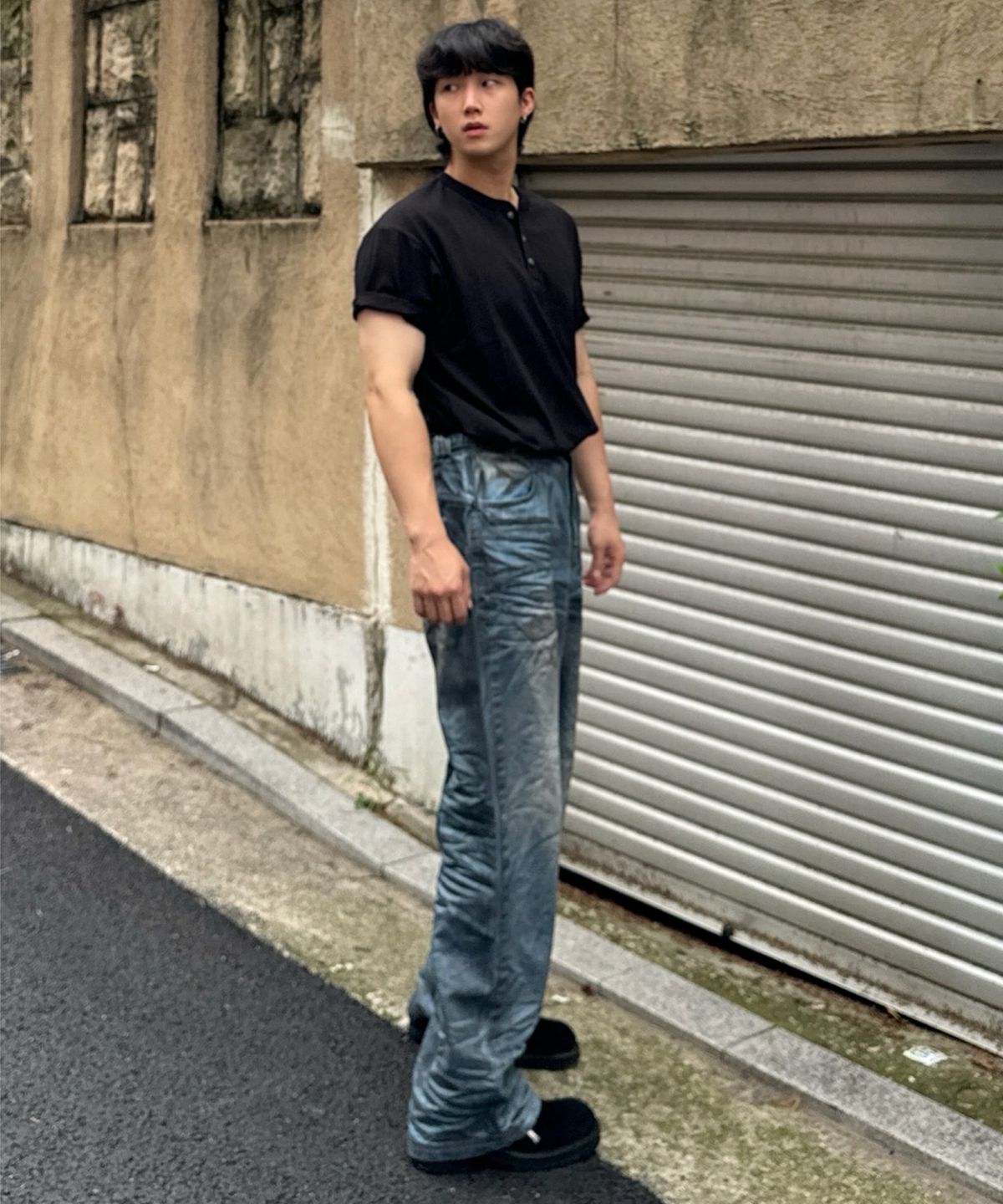 유앤엘씨(UNLC) Cotton Henley Neck Half Sleeve 5color