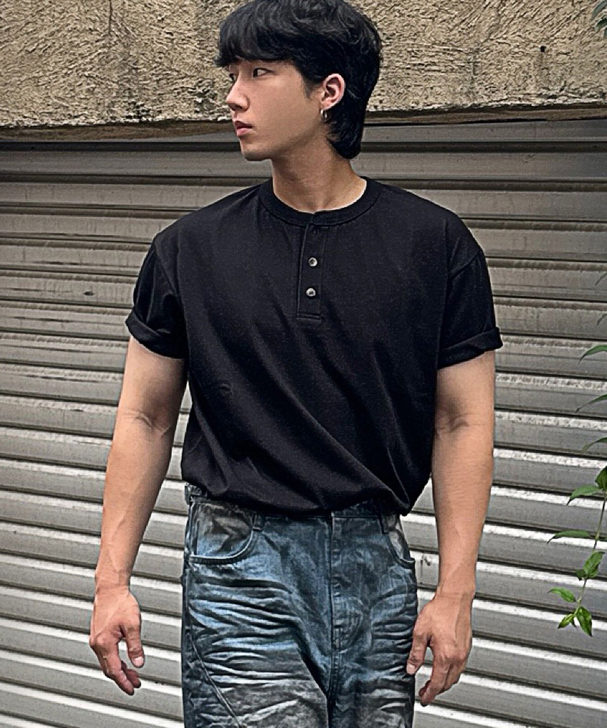 유앤엘씨(UNLC) Cotton Henley Neck Half Sleeve 5color