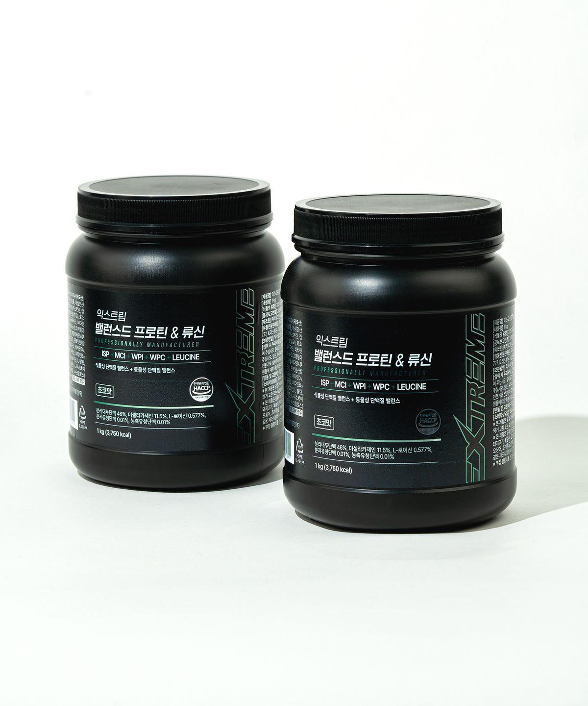 익스트림(EXTREME) WPC 초코맛 단백질 보충제 밸런스드 프로틴 류신 1kg X 2통(+쉐이커 증정)