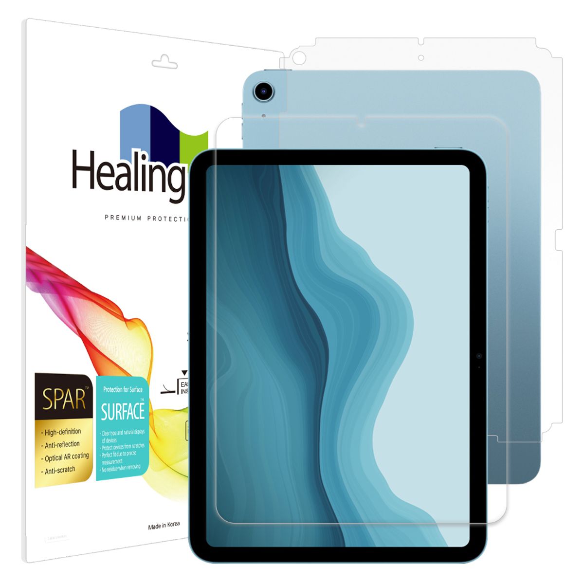 힐링쉴드(HEALINGSHIELD) [1pack]아이패드 에어 5세대 10.9 슈페리어 AR 고화질 액정보호필름1매 후면1매