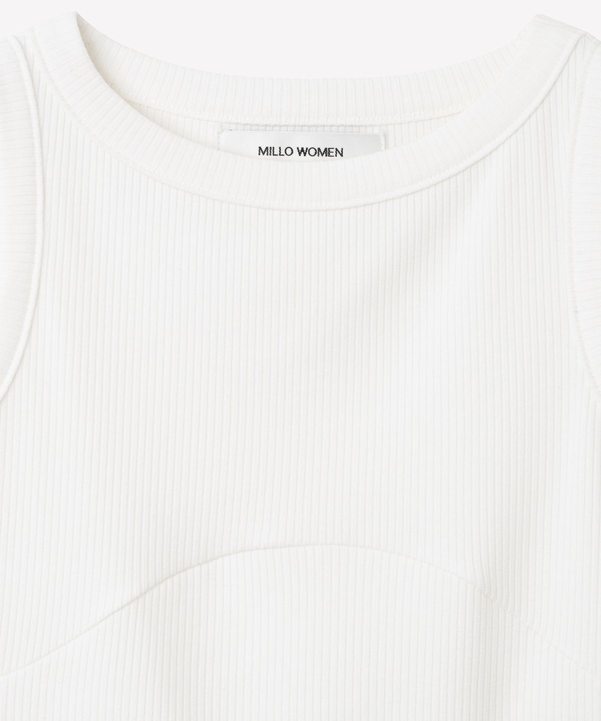 밀로 우먼(MILLO WOMEN) 심볼 슬리브리스 탑 [화이트]