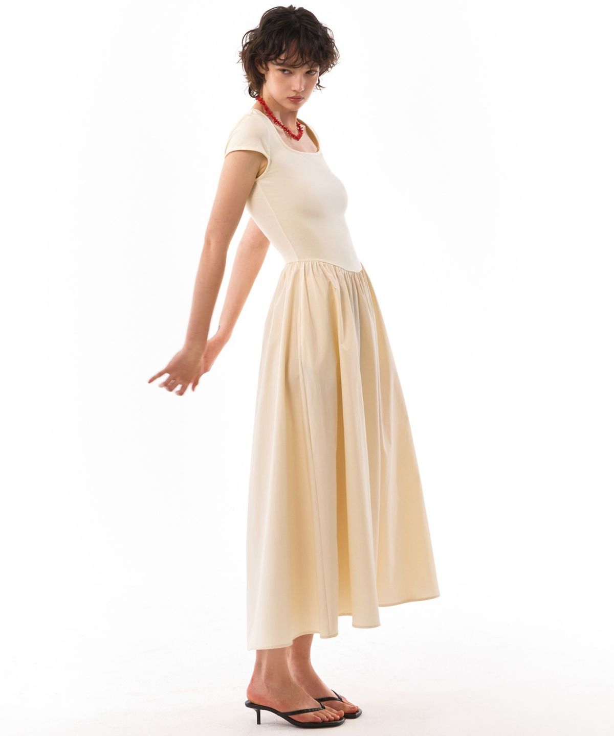 레트흐드레뚜왈(LETTRE DE LE TOILE) Florence midi dress (cream)