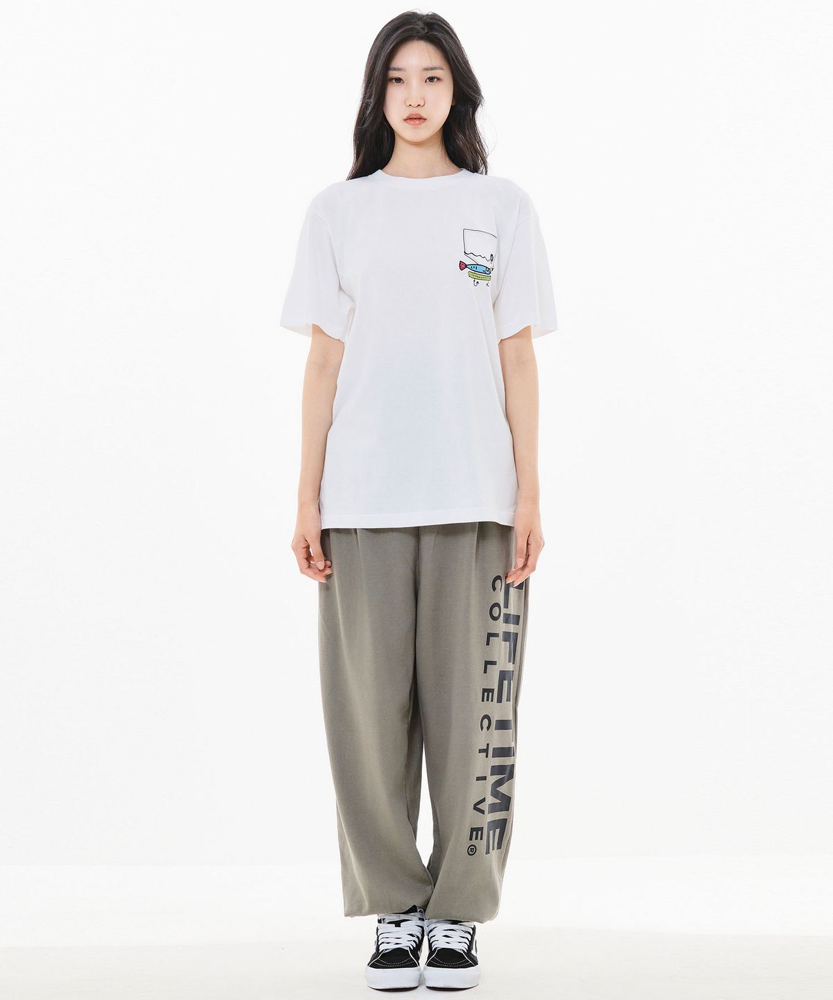 라이프타임콜렉티브(LIFETIMECOLLECTIVE) 피쉬  반팔티셔츠 화이트