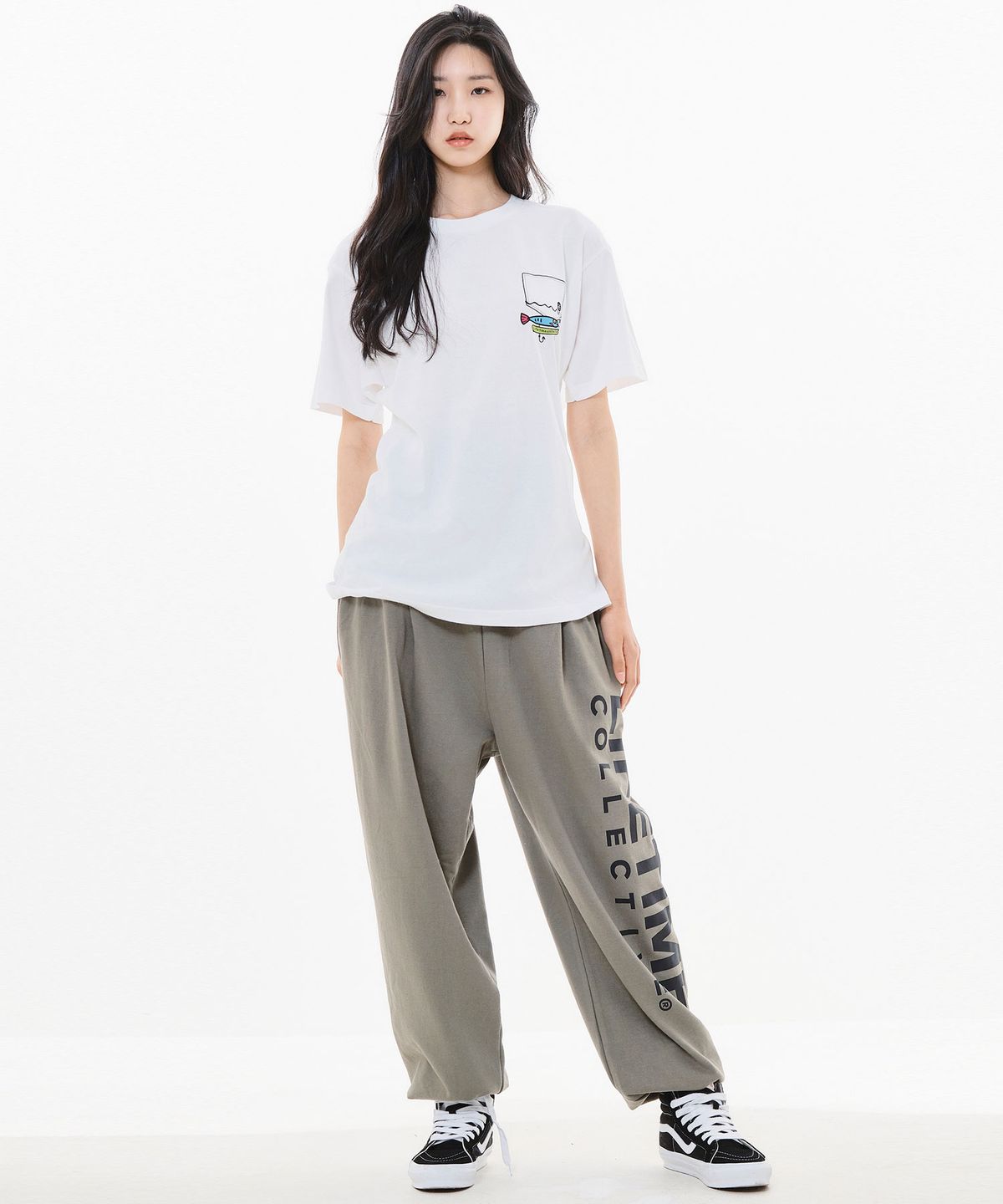 라이프타임콜렉티브(LIFETIMECOLLECTIVE) 피쉬  반팔티셔츠 화이트