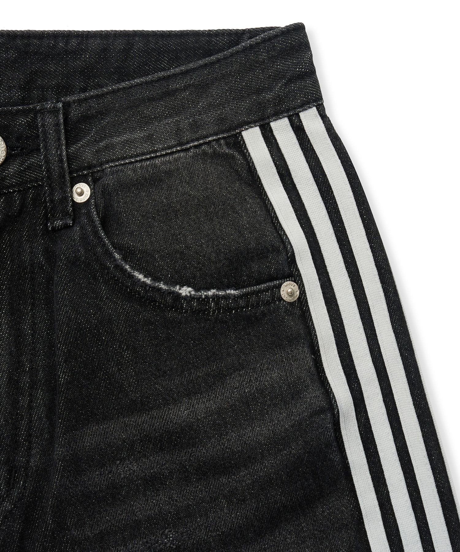 MUSINSA | MIDNIGHT MOVE 7 line denim pants (black)