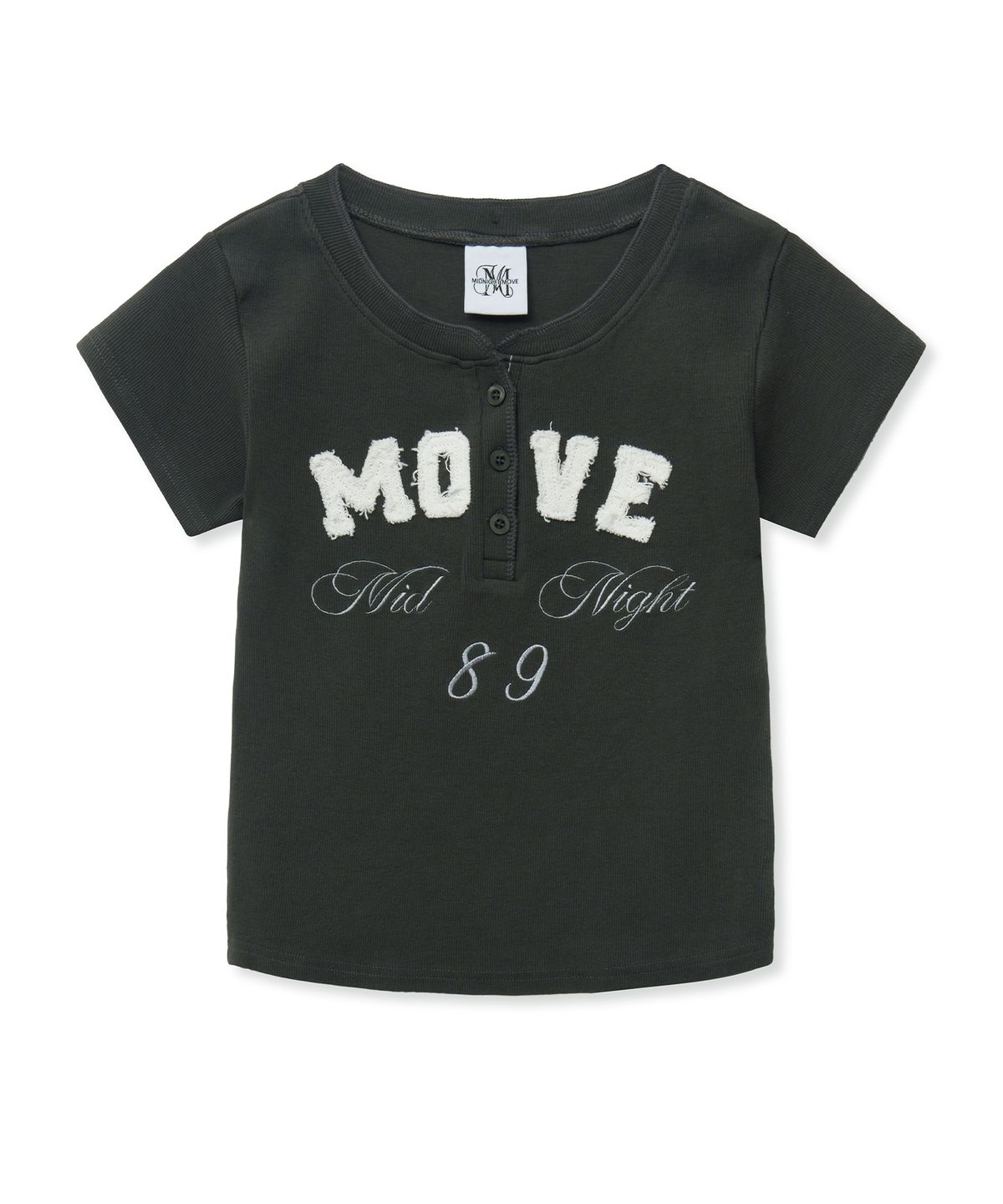 미드나잇 무브(MIDNIGHT MOVE) henley neck t (dark grey)