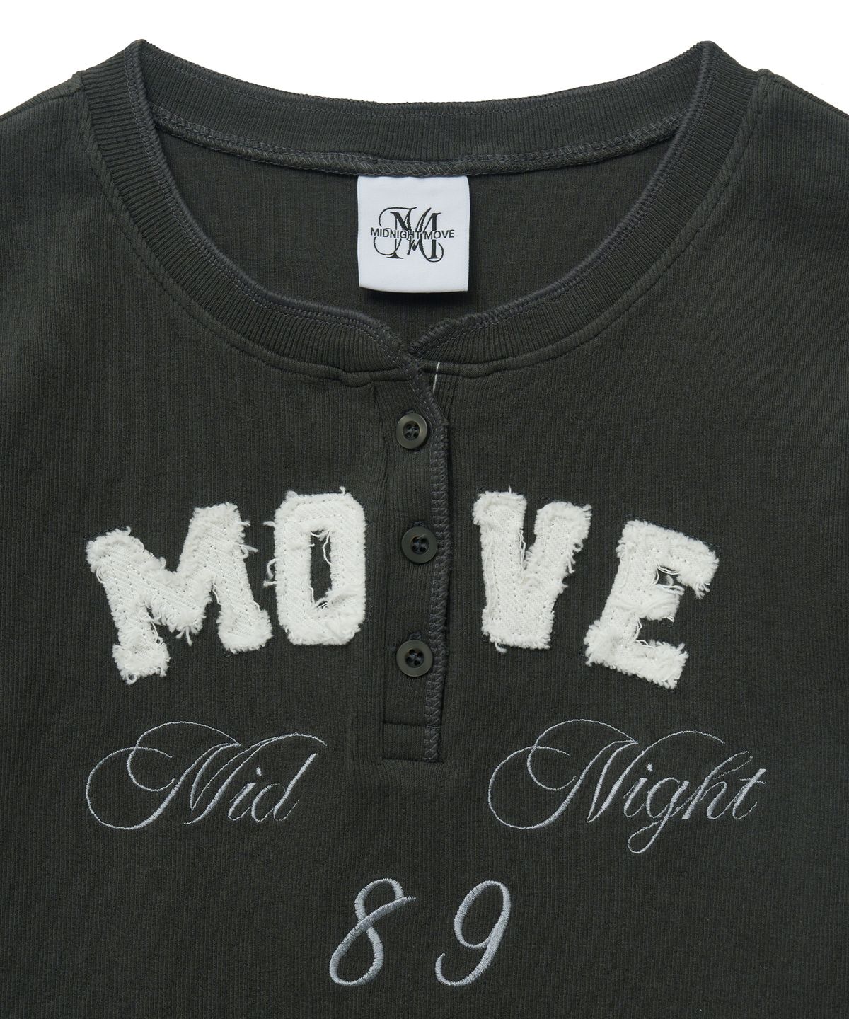 미드나잇 무브(MIDNIGHT MOVE) henley neck t (dark grey)