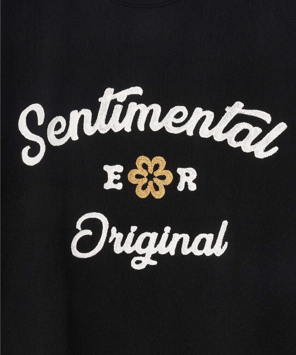 이코르(ECORR) [UNISEX] 클로버 자수 반팔 티셔츠_검정