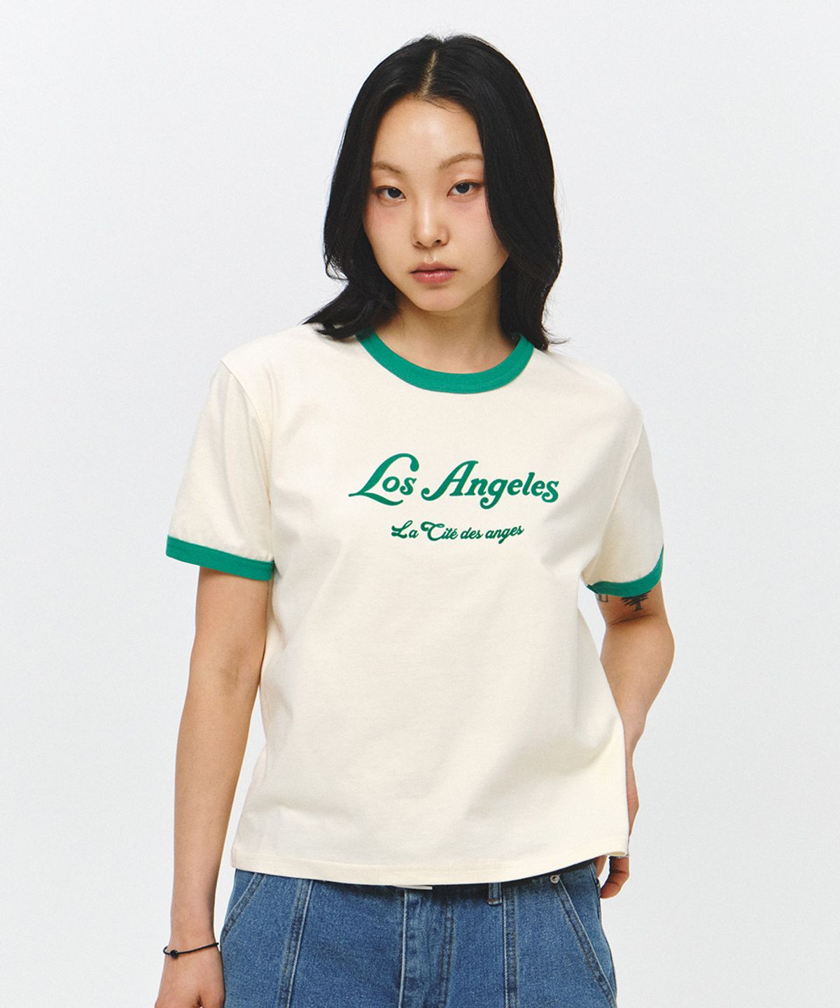 이코르(ECORR) [UNISEX] 클래식 시티 링거티셔츠_크림