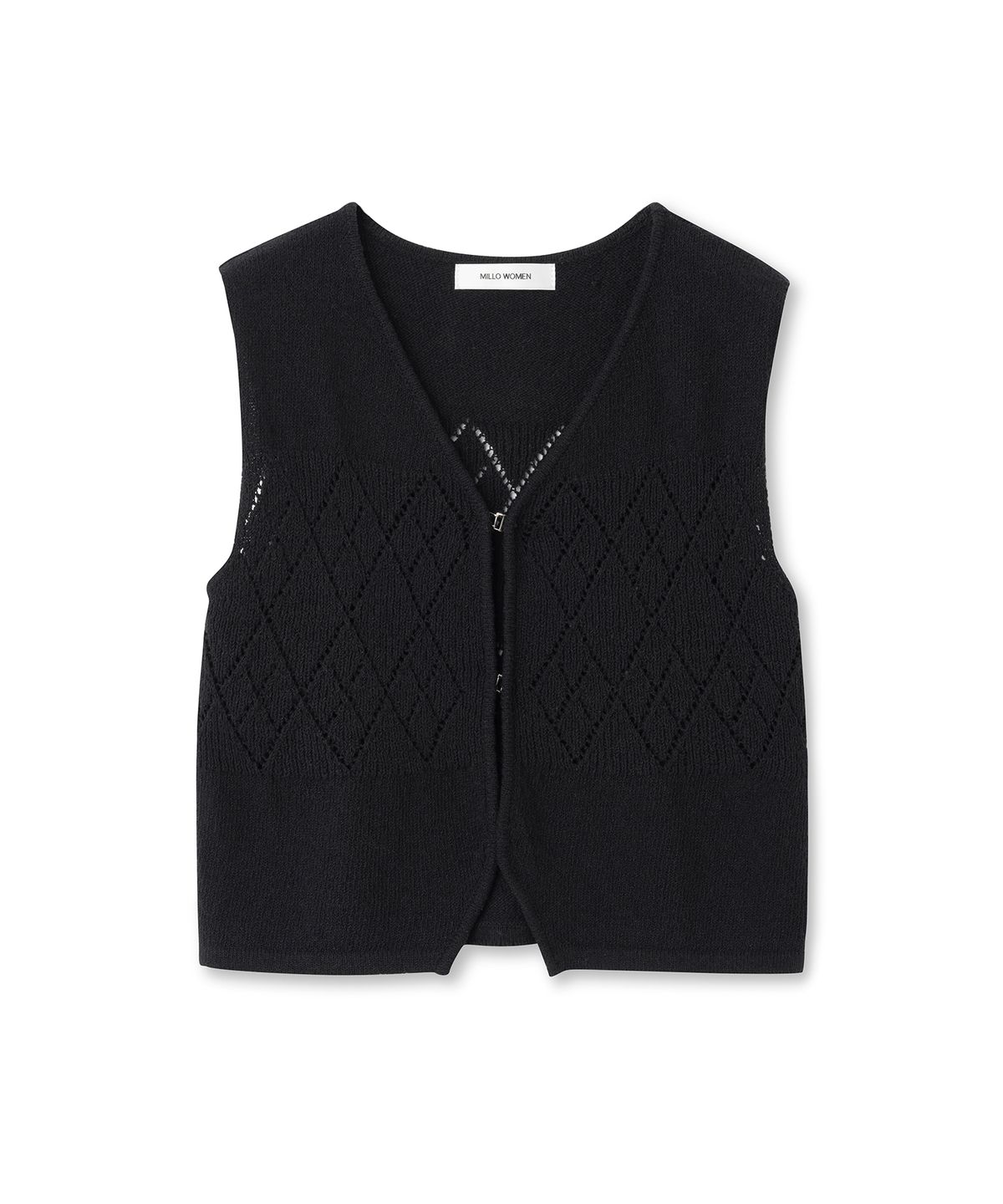 밀로 우먼(MILLO WOMEN) 스카시 니트 베스트 [블랙]