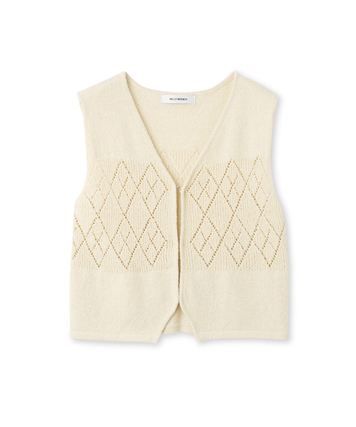 밀로 우먼(MILLO WOMEN) 스카시 니트 베스트 [베이지]