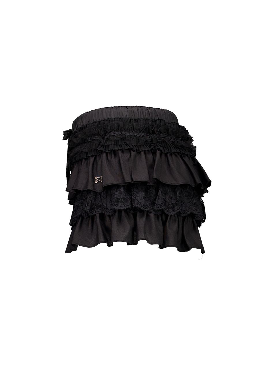 셋업이엑스이(SETUP-EXE) TUTU MIX SKIRT PANTS / BLACK - 사이즈