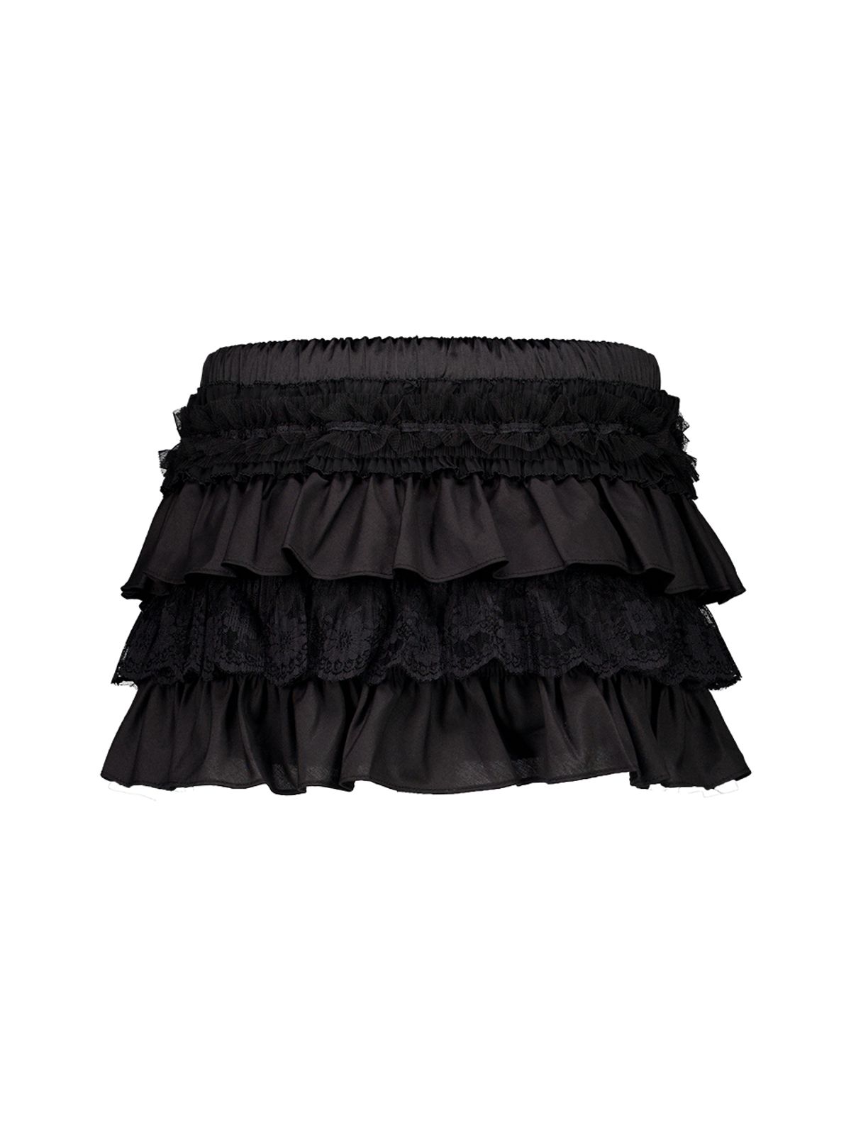 셋업이엑스이(SETUP-EXE) TUTU MIX SKIRT PANTS / BLACK